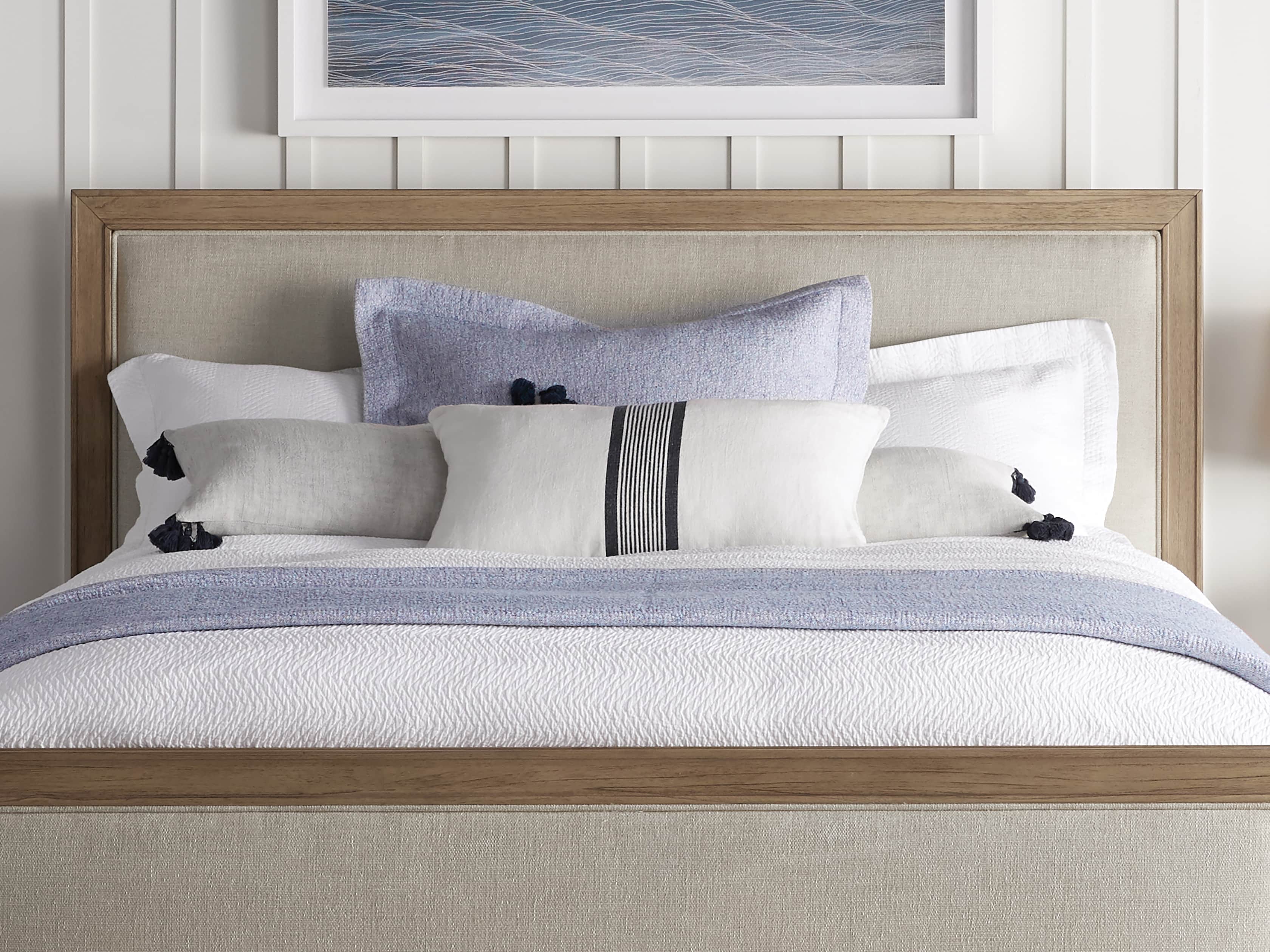Stone Washed Linen Lumbar Pillow in Mist, slide 6 of 8