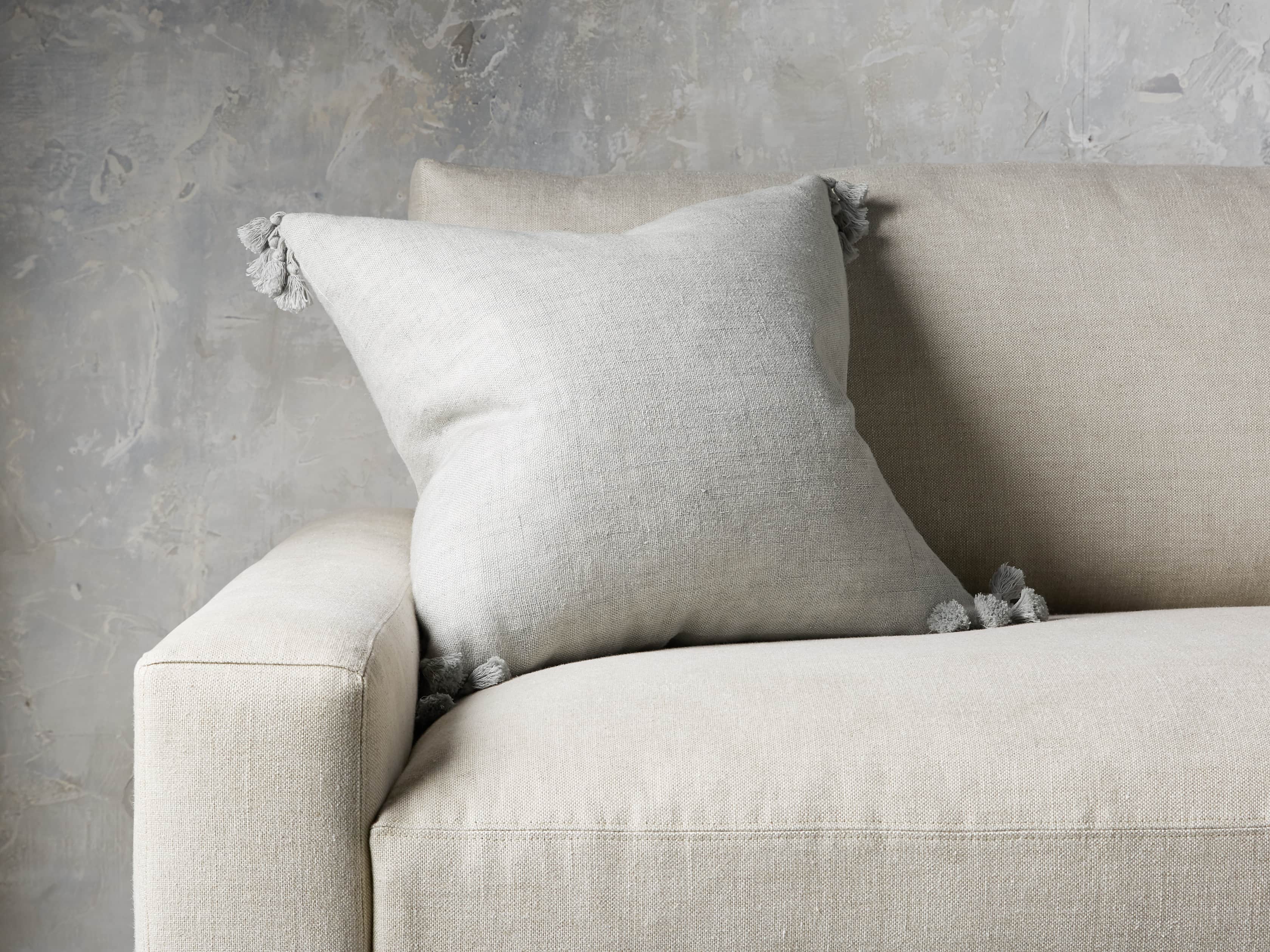 Stone Washed Linen Pillow in Mist