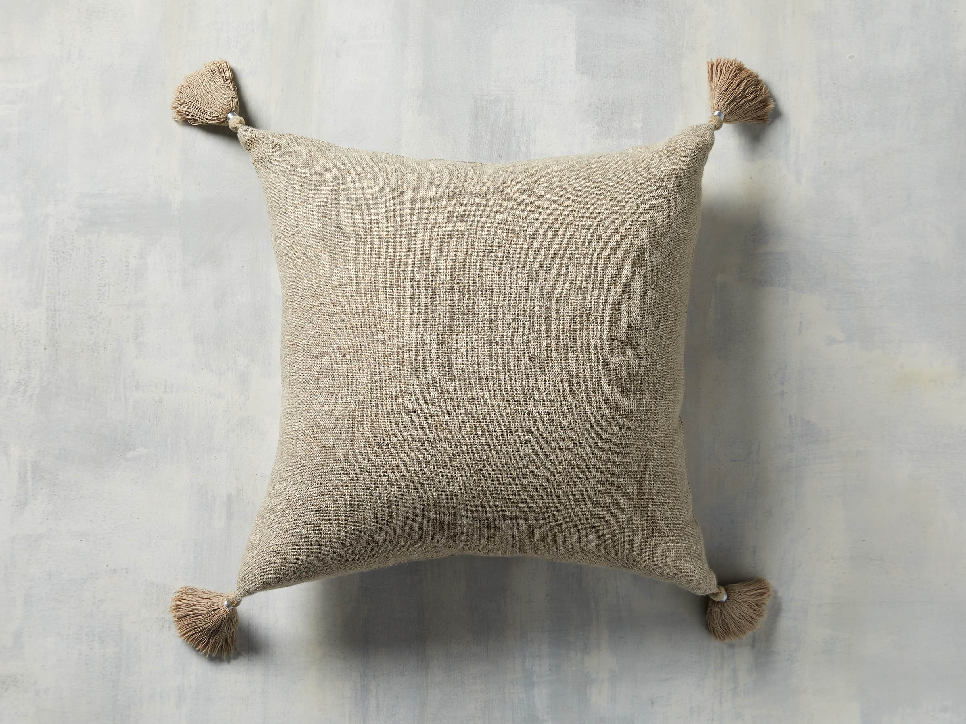 Stone Washed Linen Pillow in Natural, slide 3 of 3