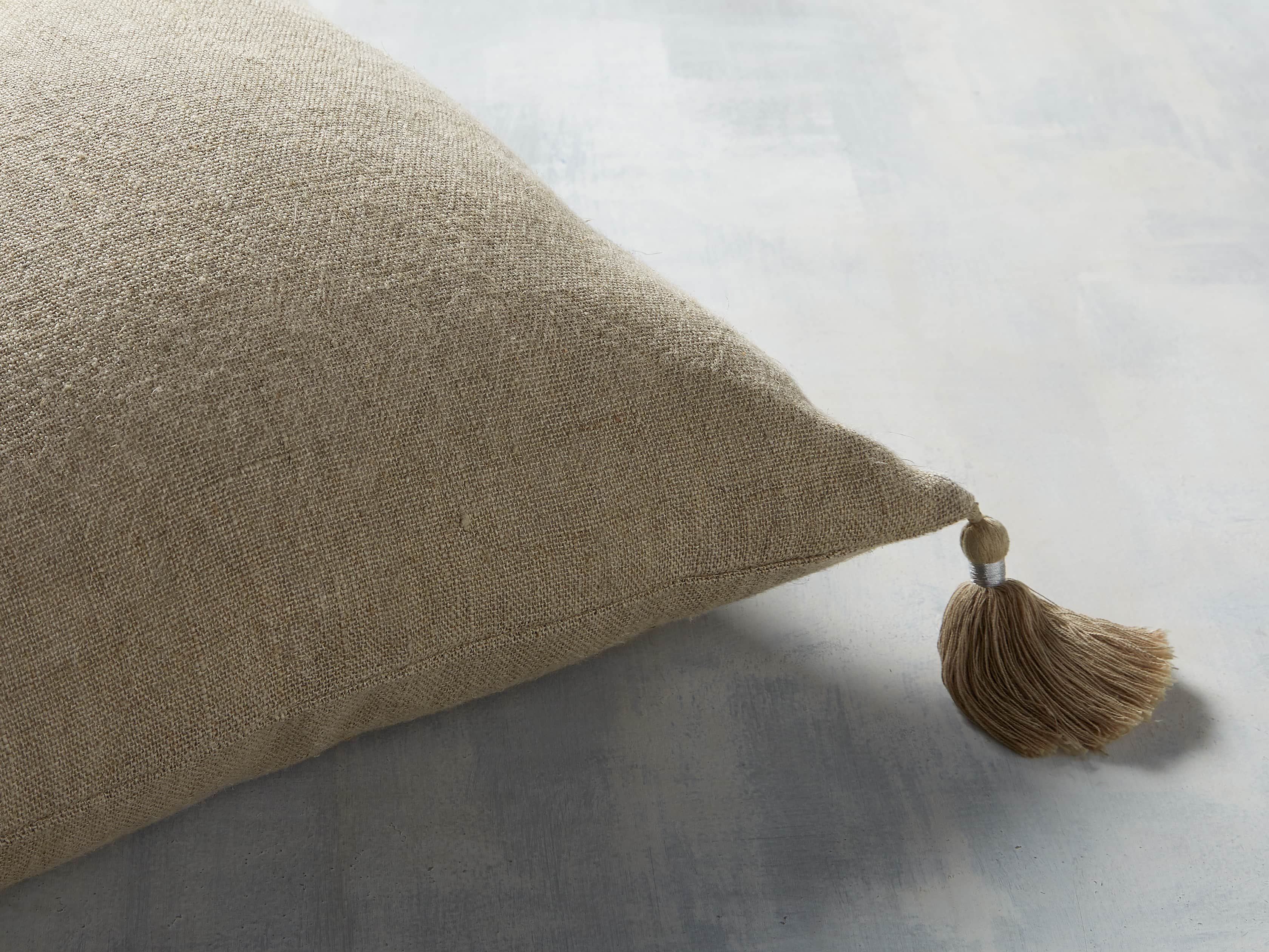 Stone Washed Linen Pillow in Natural, slide 2 of 3