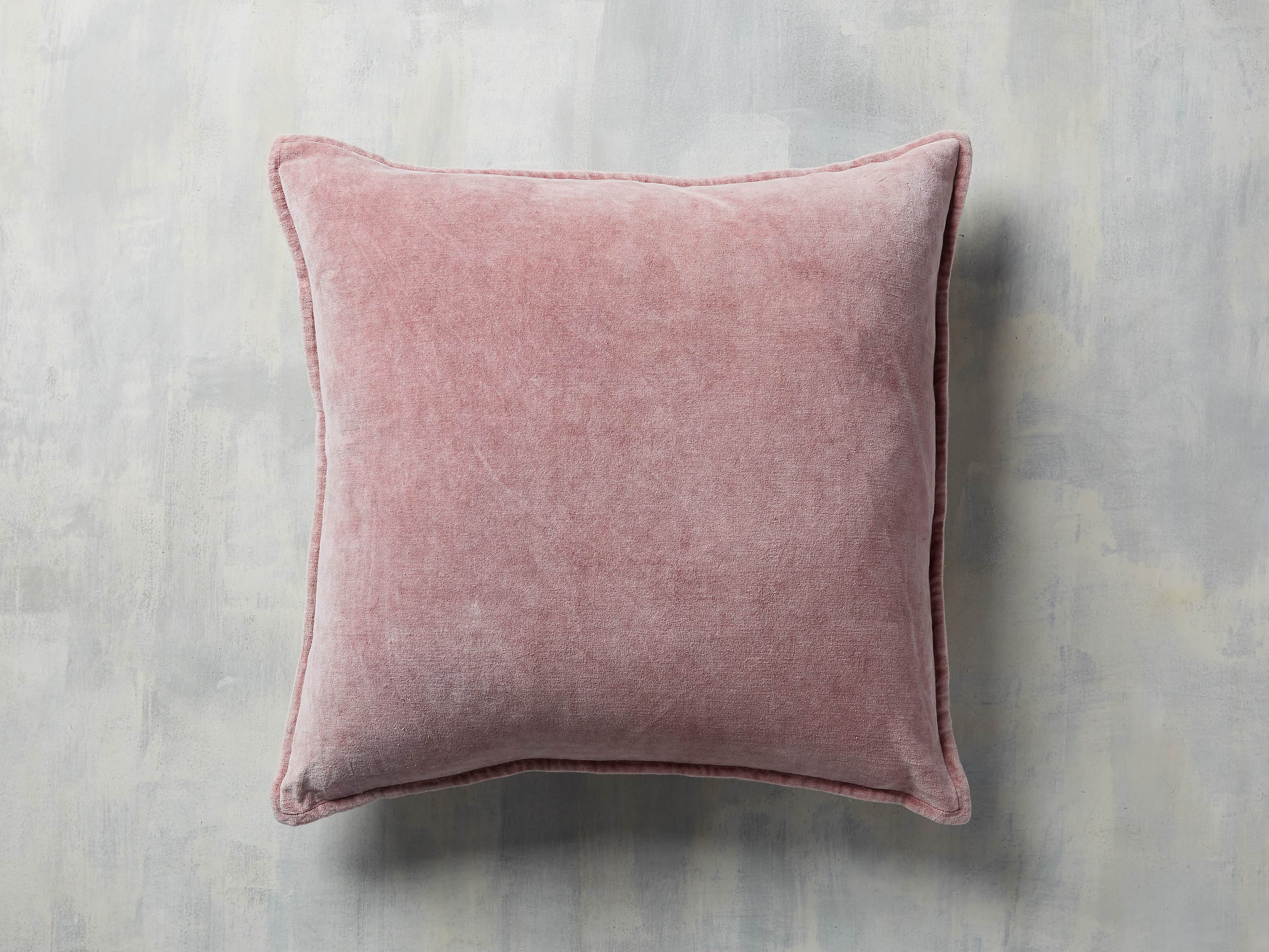 Stone Washed Velvet Square Pillow in Petal