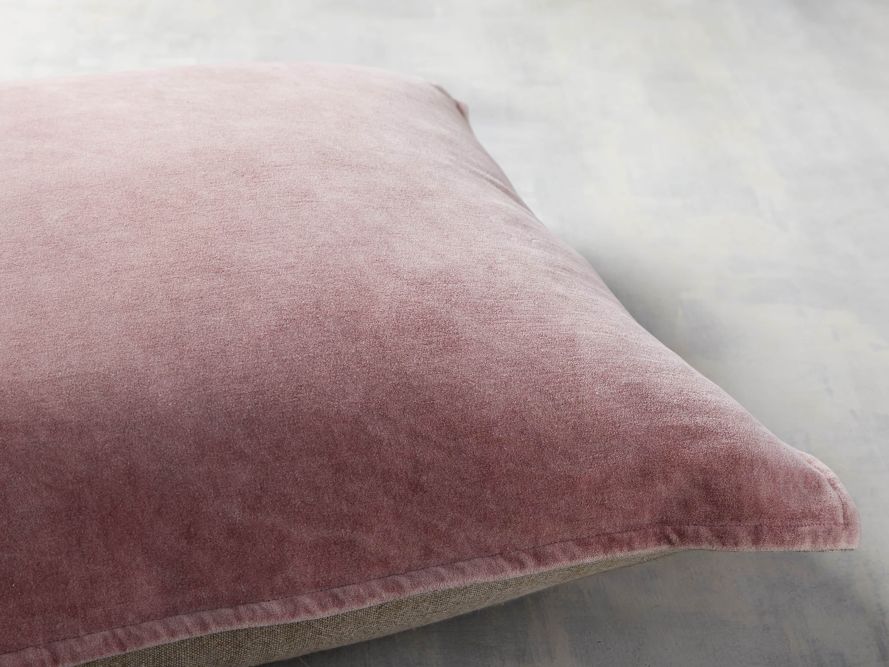 Stone Washed Velvet Square Pillow in Petal