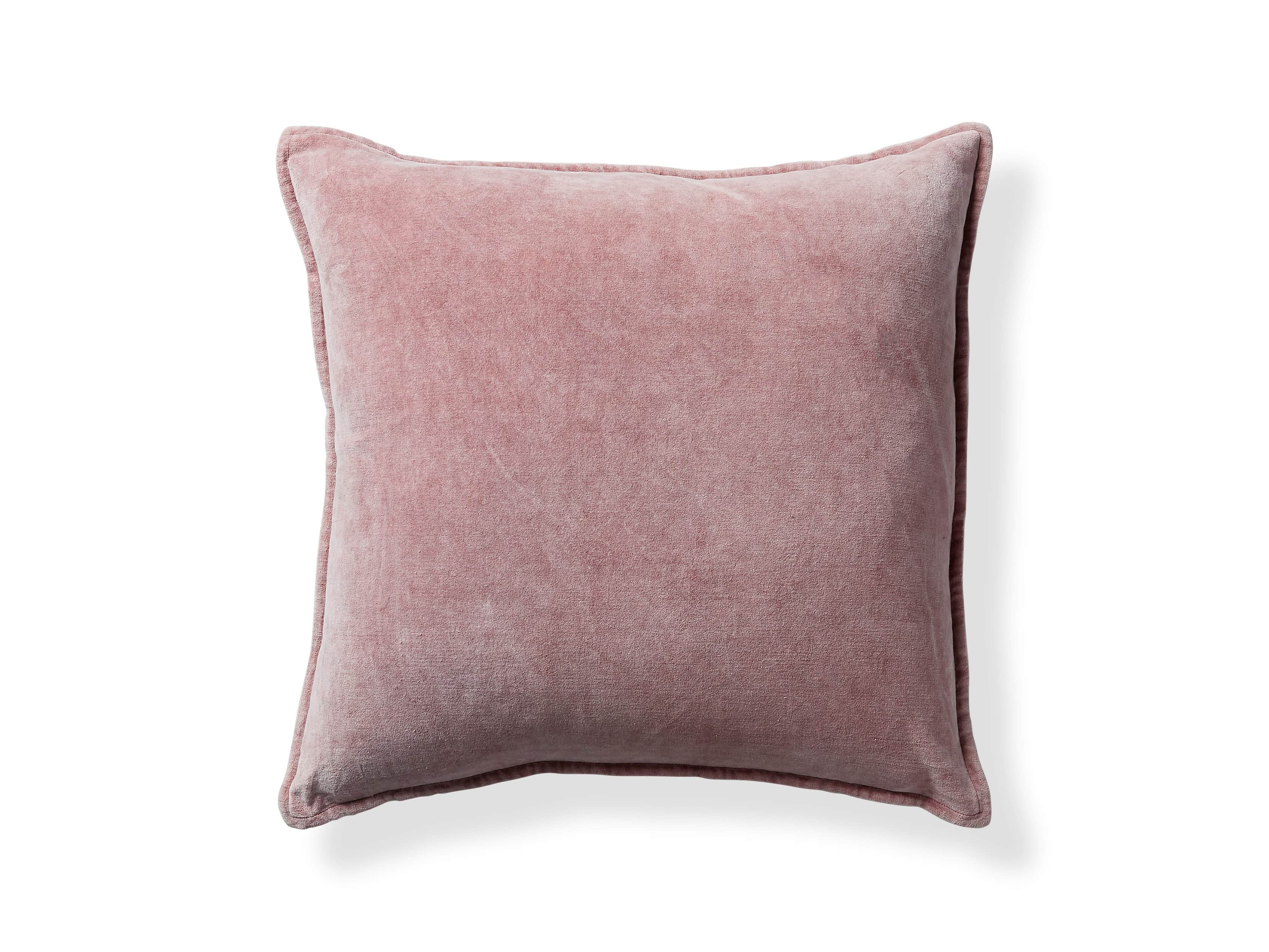 Stone Washed Velvet Square Pillow in Petal