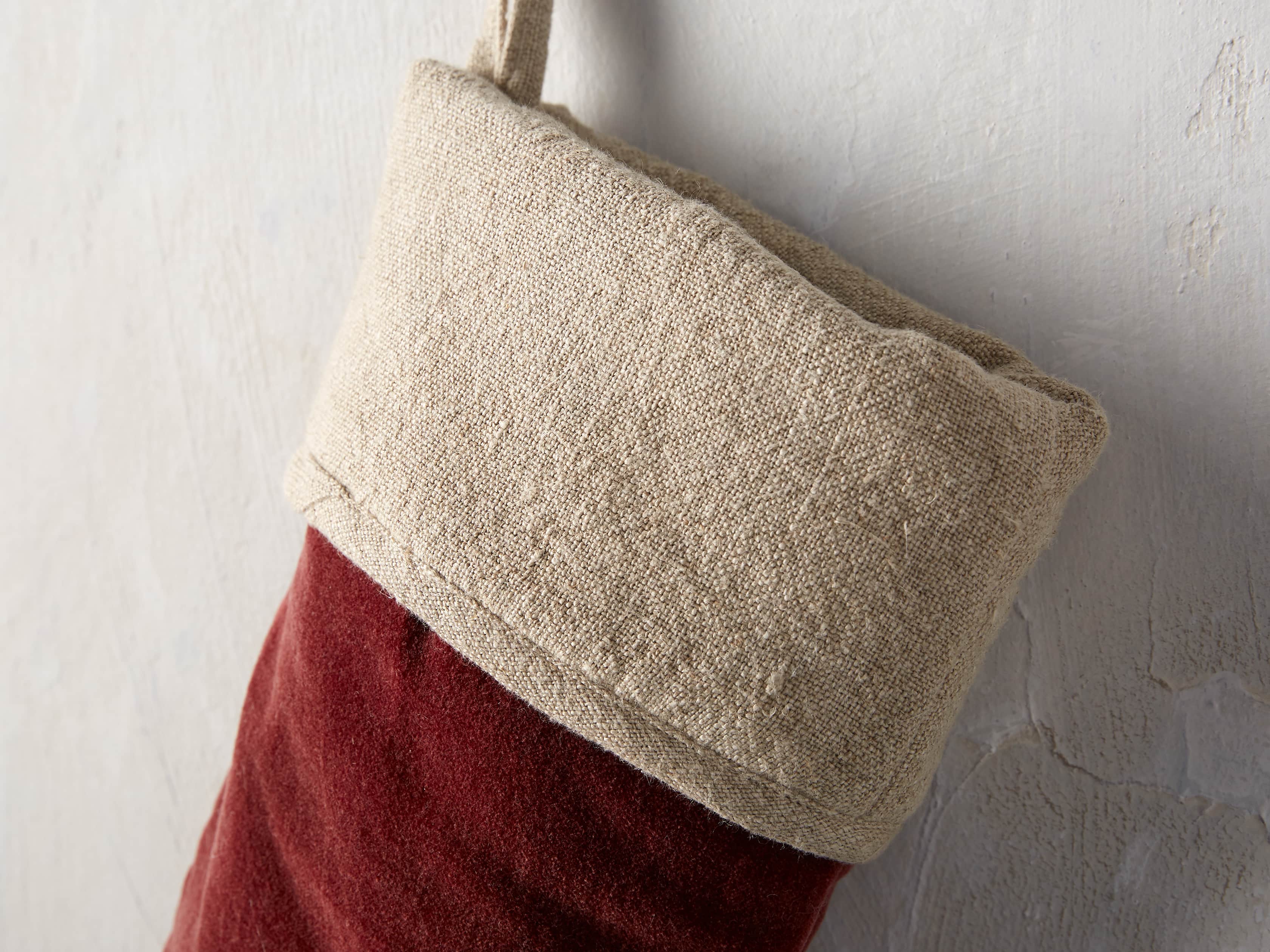 Stone washed Velvet Stocking in Red