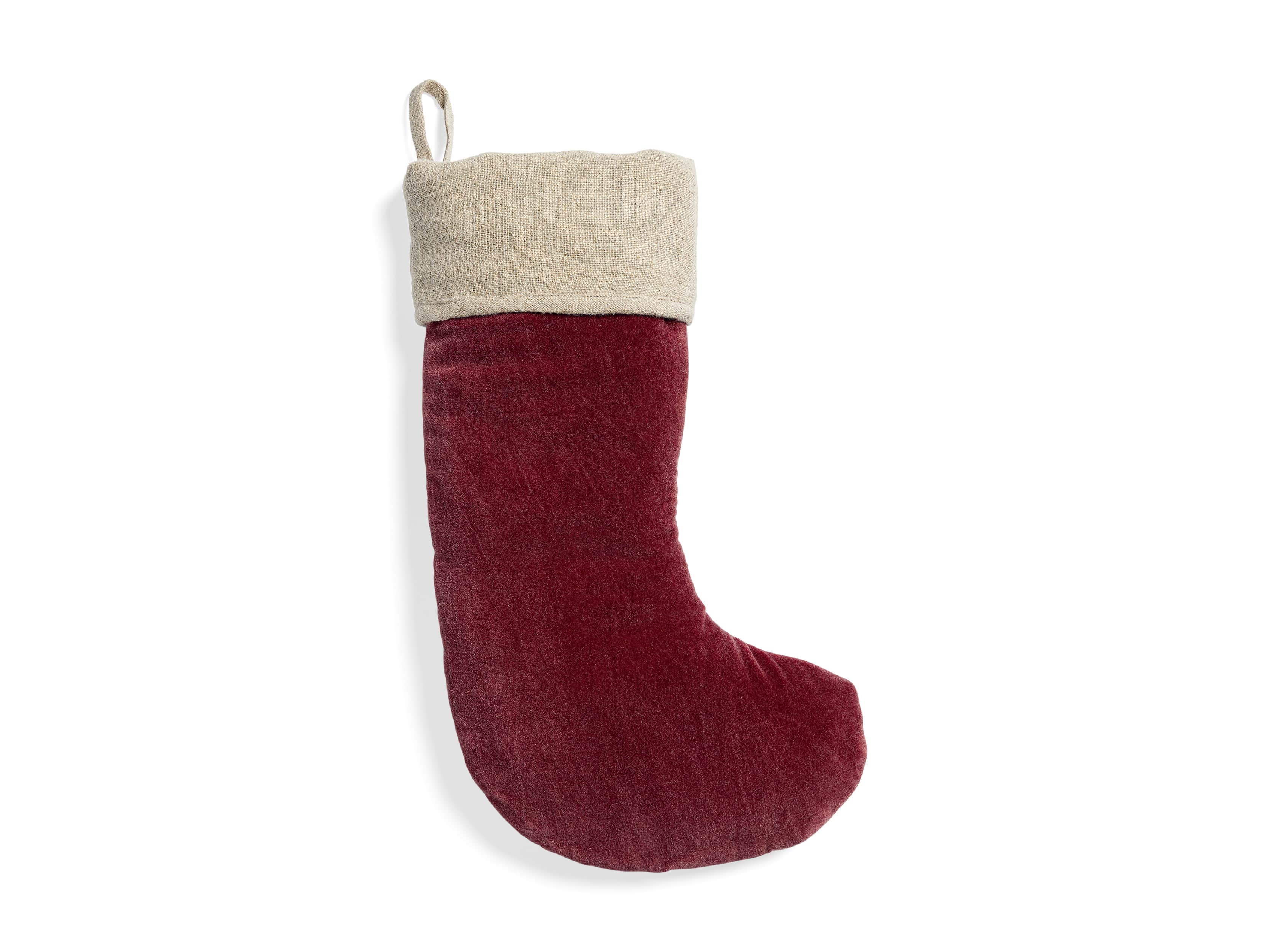 Stone washed Velvet Stocking in Red