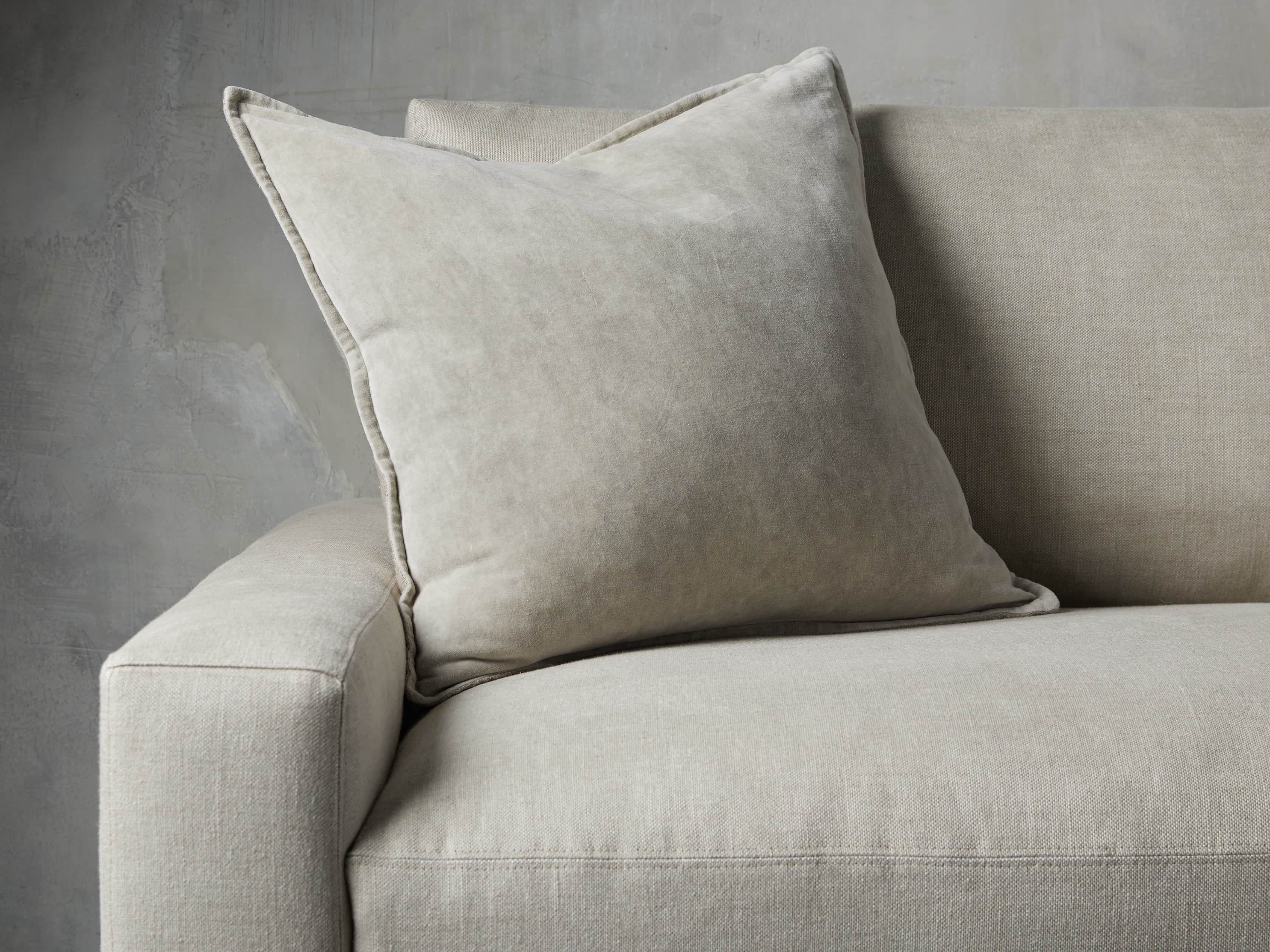 Stone Washed Velvet Pillow in Stone