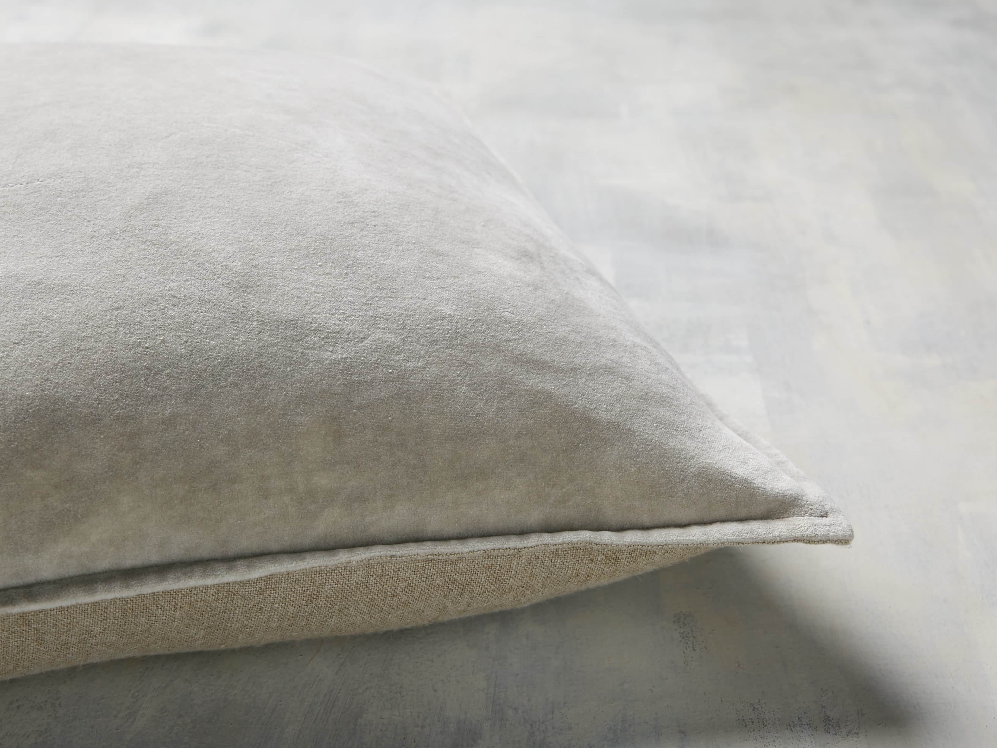 Stone Washed Velvet Pillow in Stone