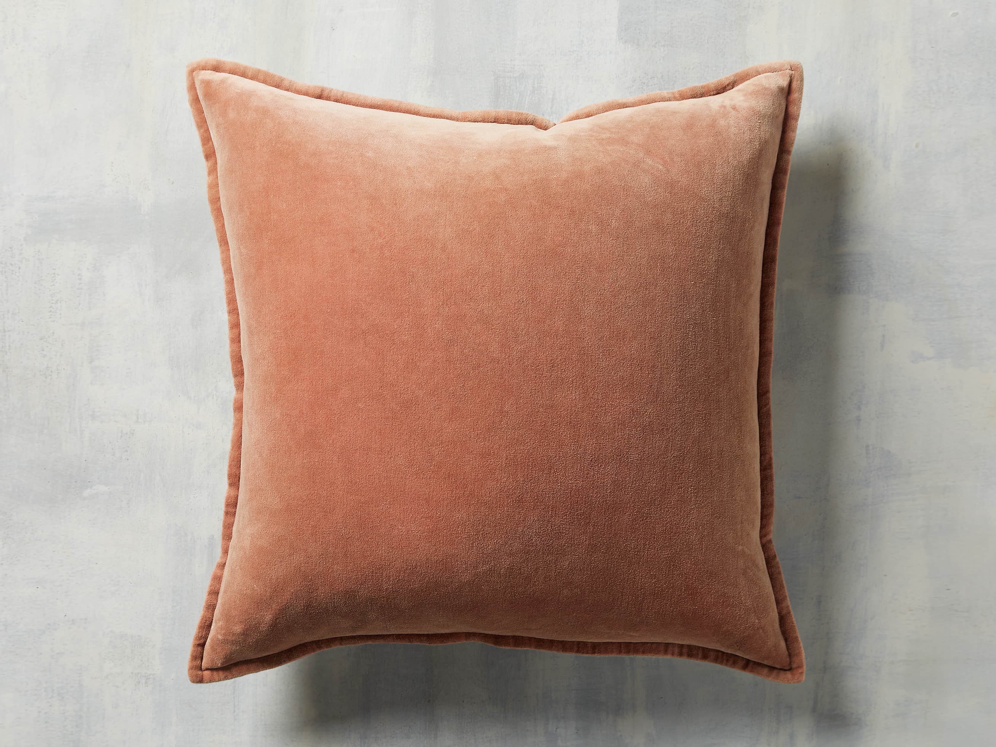 Stone Washed Velvet Terracotta Square Pillow, slide 3 of 6
