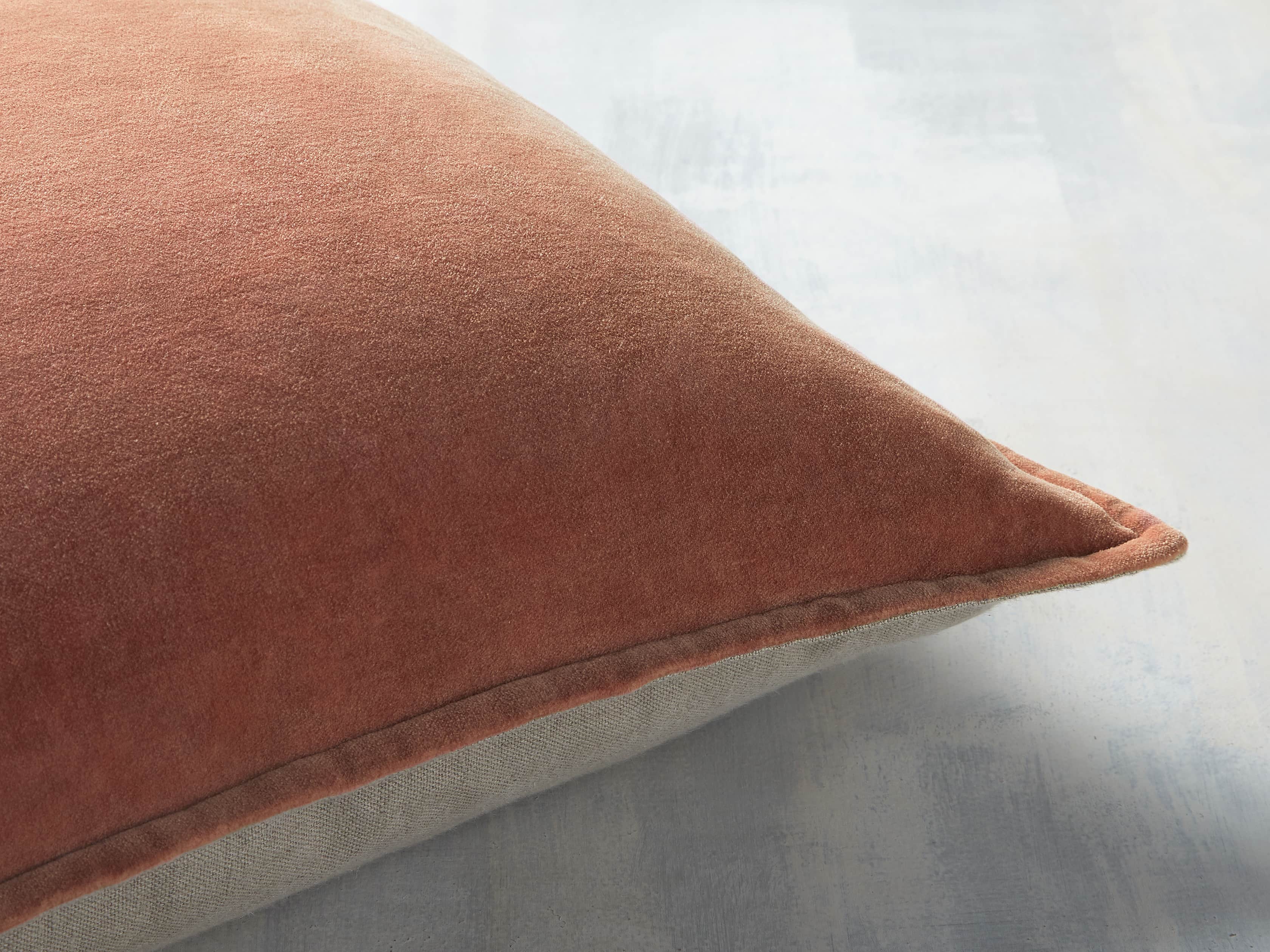 Stone Washed Velvet Terracotta Square Pillow, slide 2 of 6
