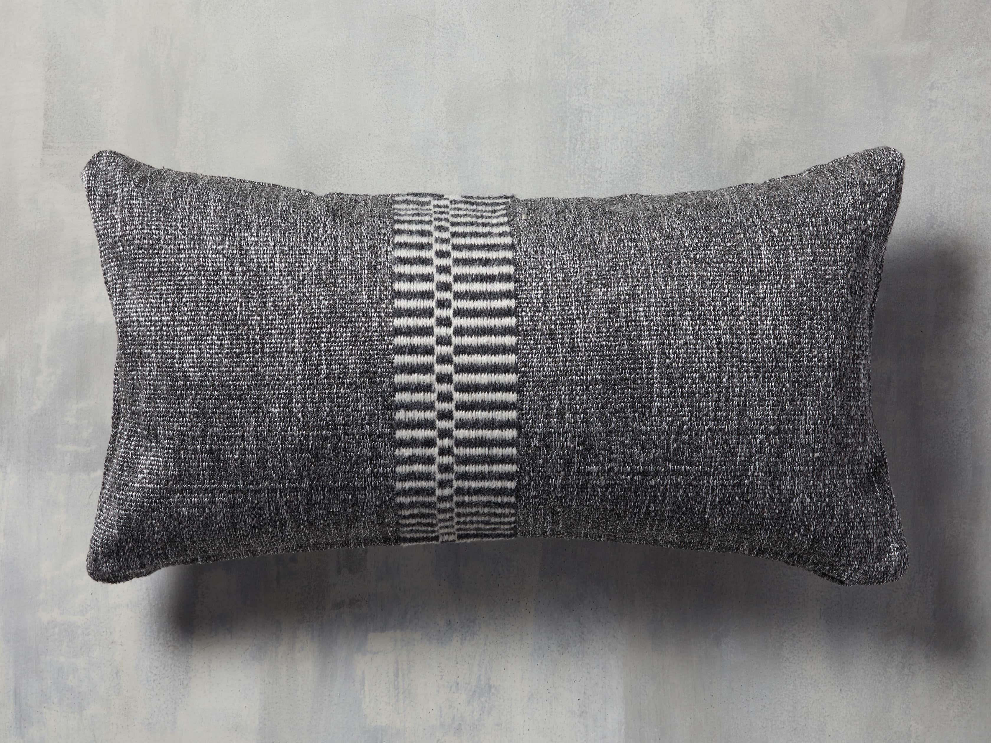 Tannager Stripe Outdoor Pillow in Grey, slide 1 of 5
