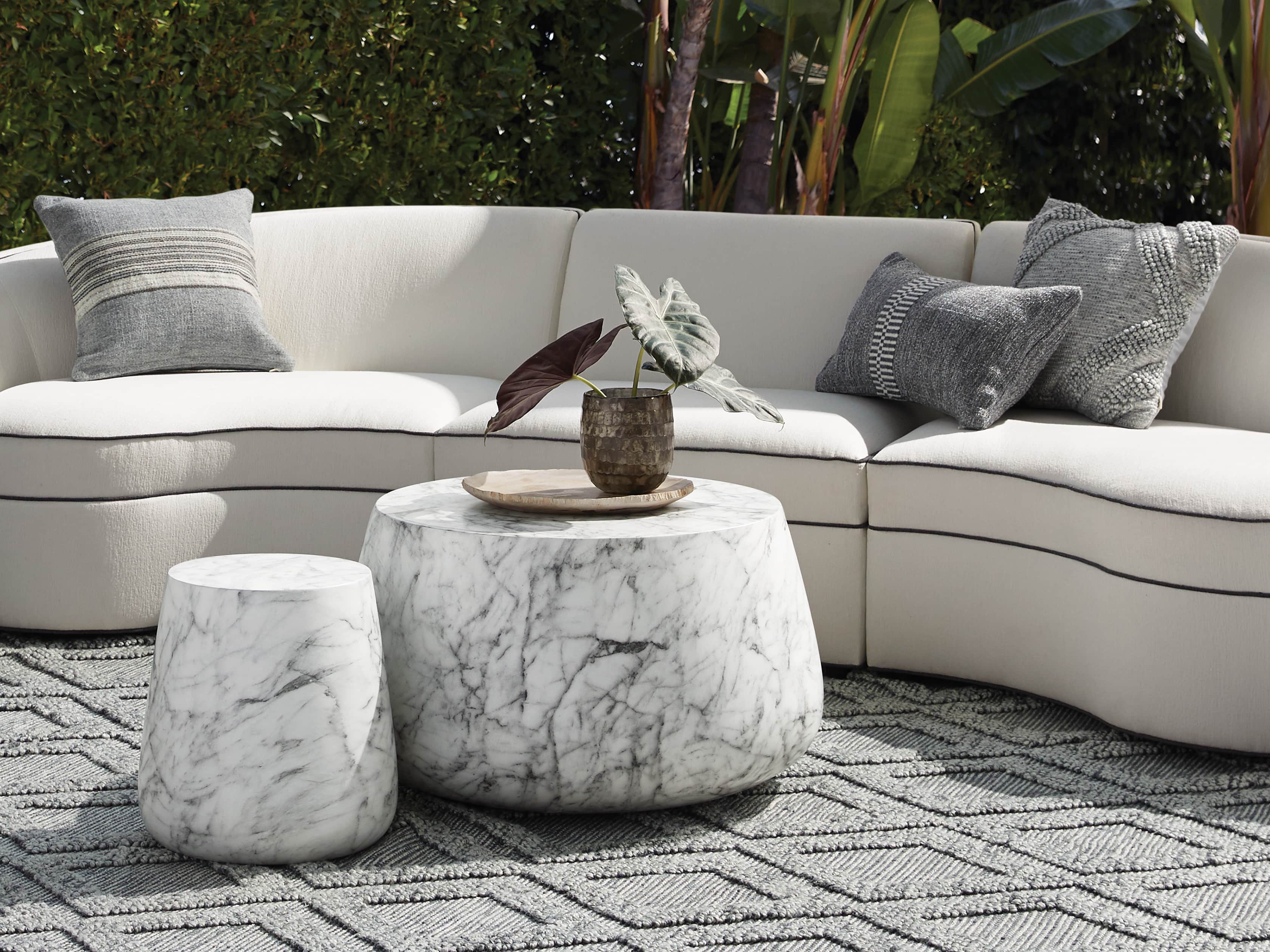 Tannager Stripe Outdoor Pillow in Grey, slide 2 of 5