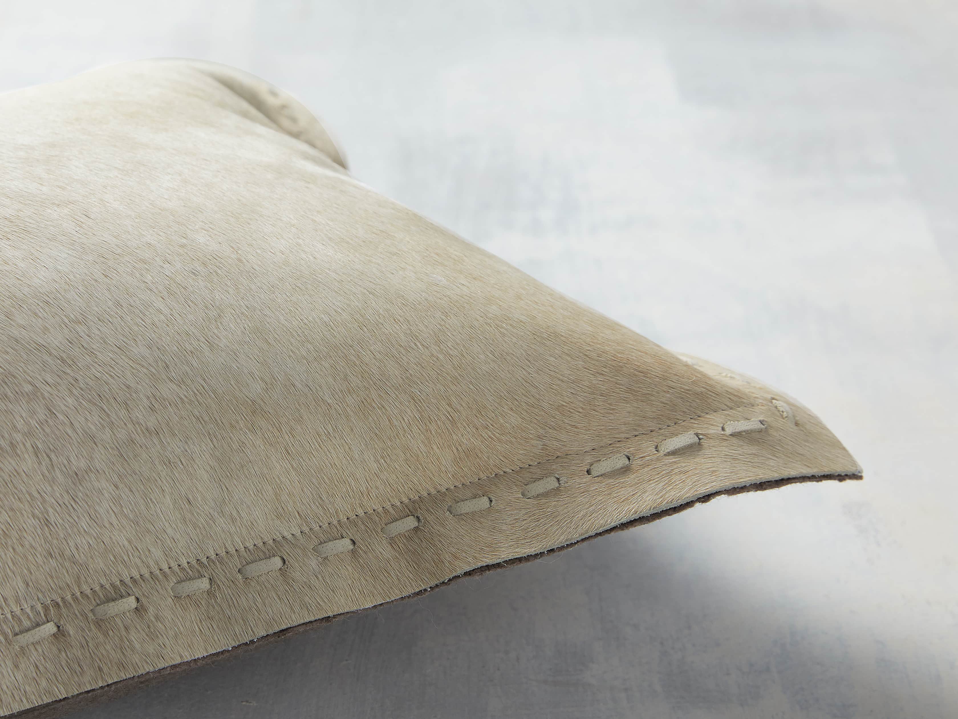 Hide Stitch Lumbar Pillow in Tan, slide 2 of 4