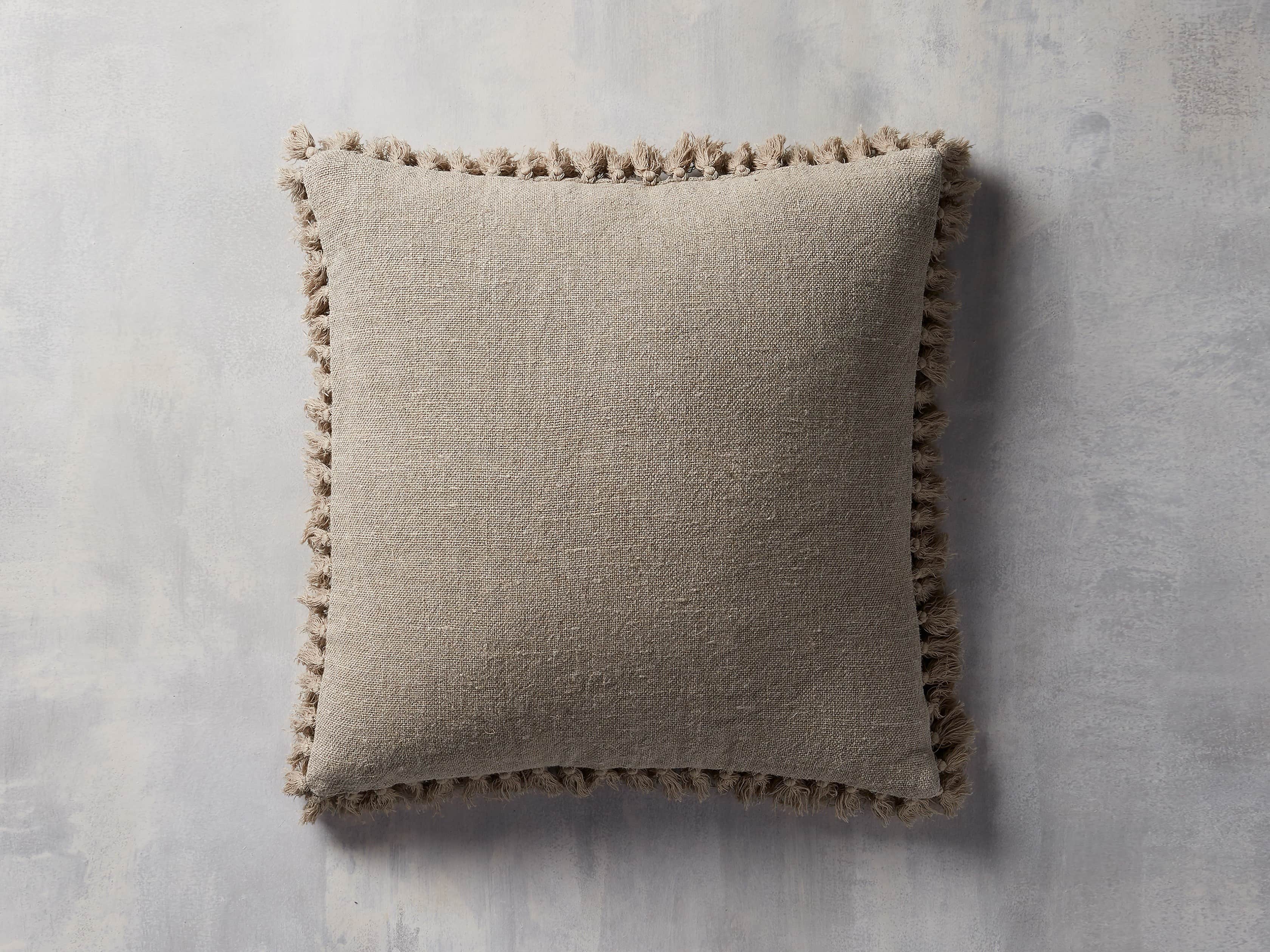 Tasseled Linen Pillow in Natural