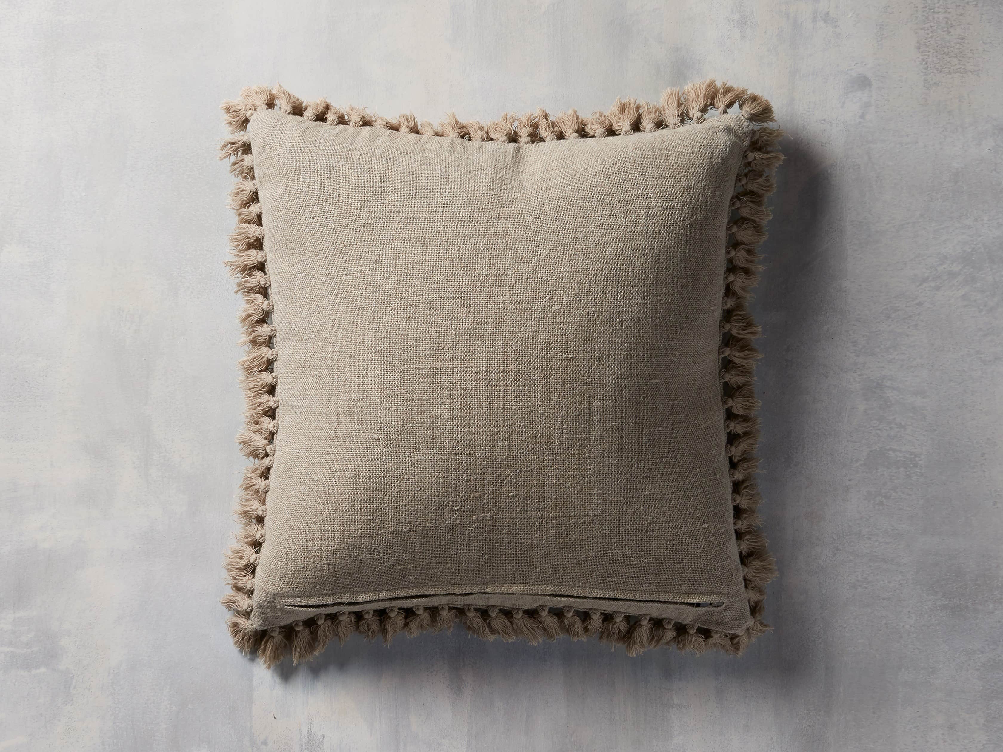 Tasseled Linen Pillow in Natural