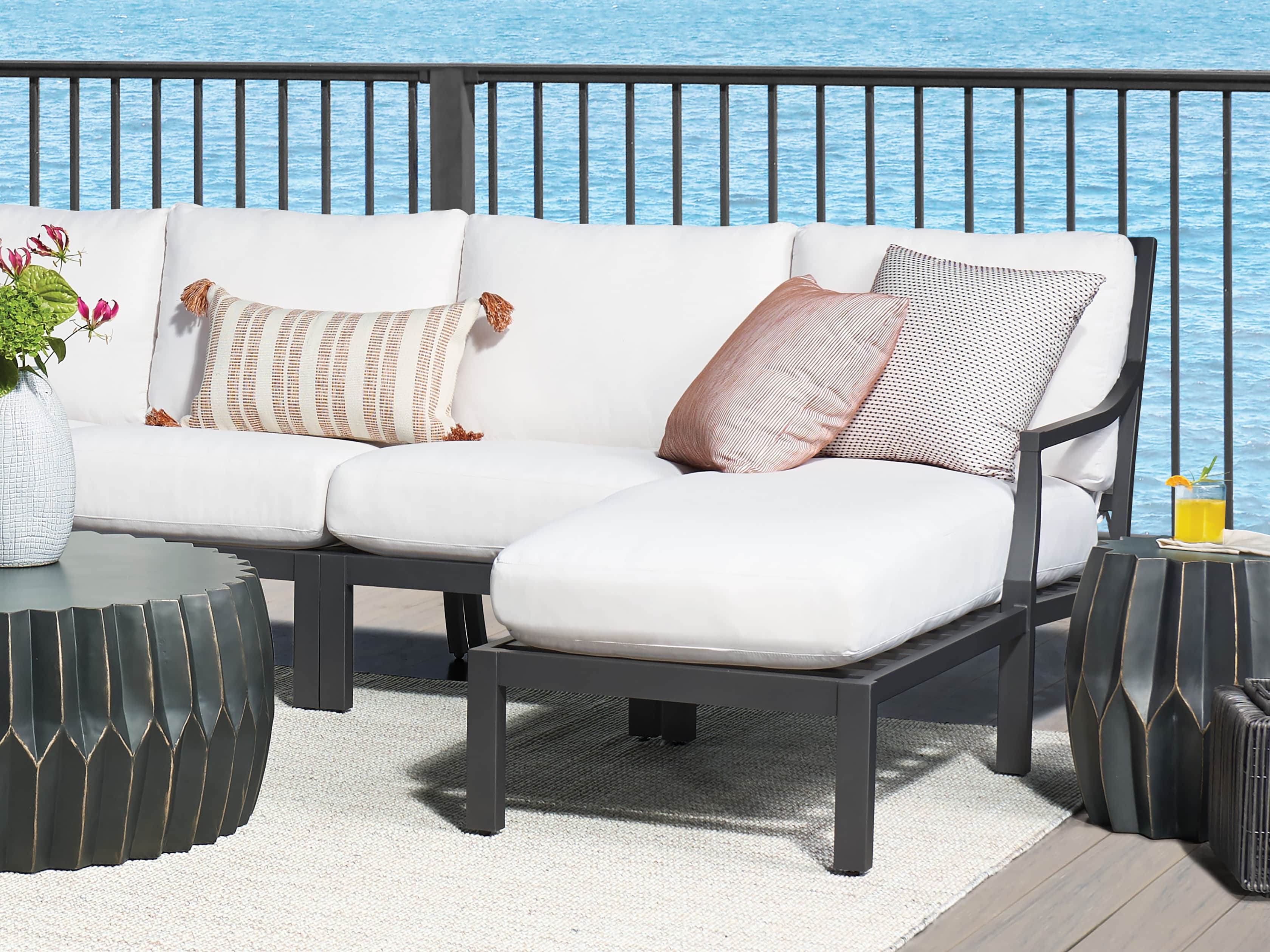 Ticking Striped Outdoor Pillow, slide 4 of 4