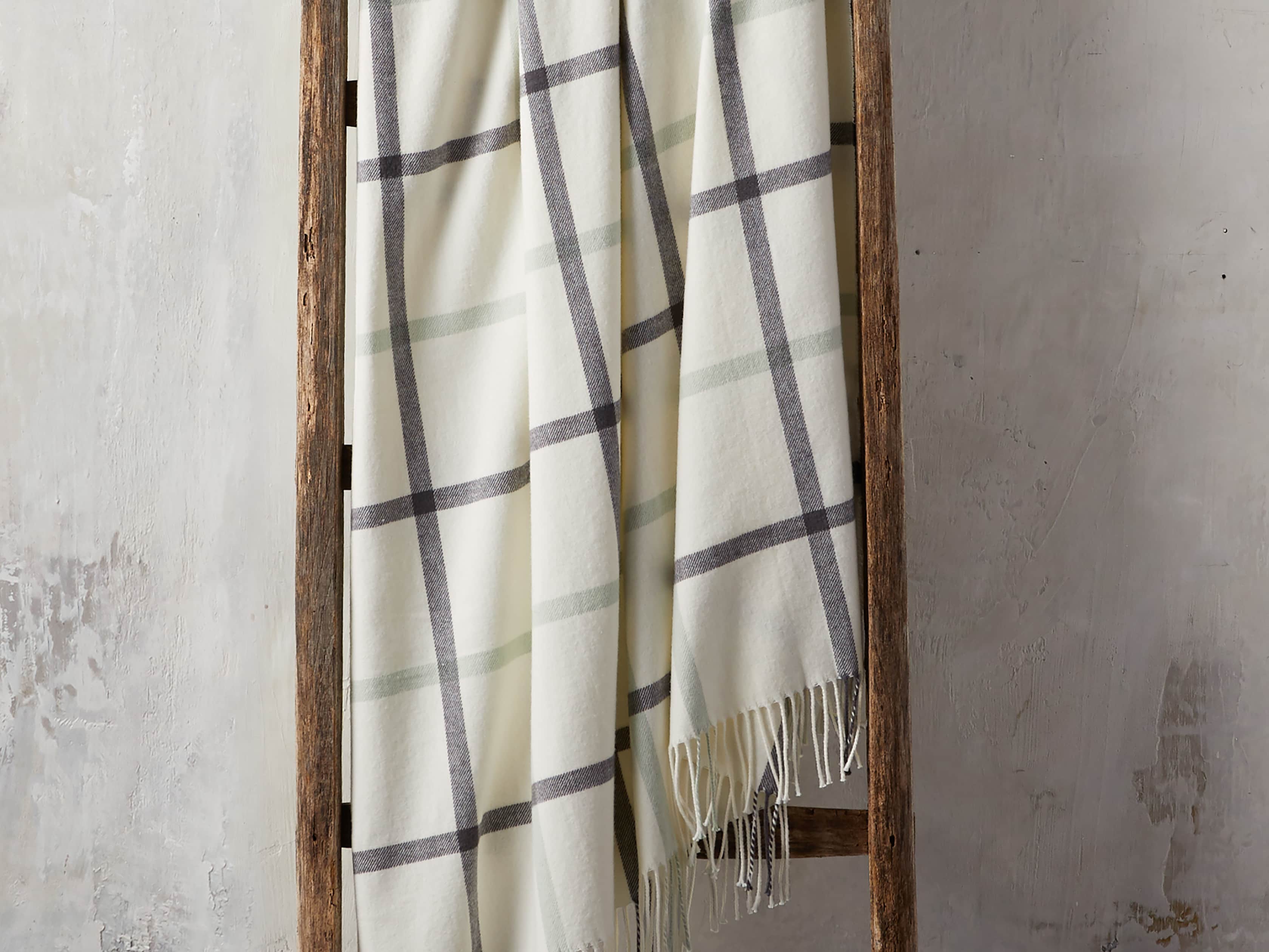 Tattersall Plaid Throw in Charcoal & Seaglass, slide 1 of 3