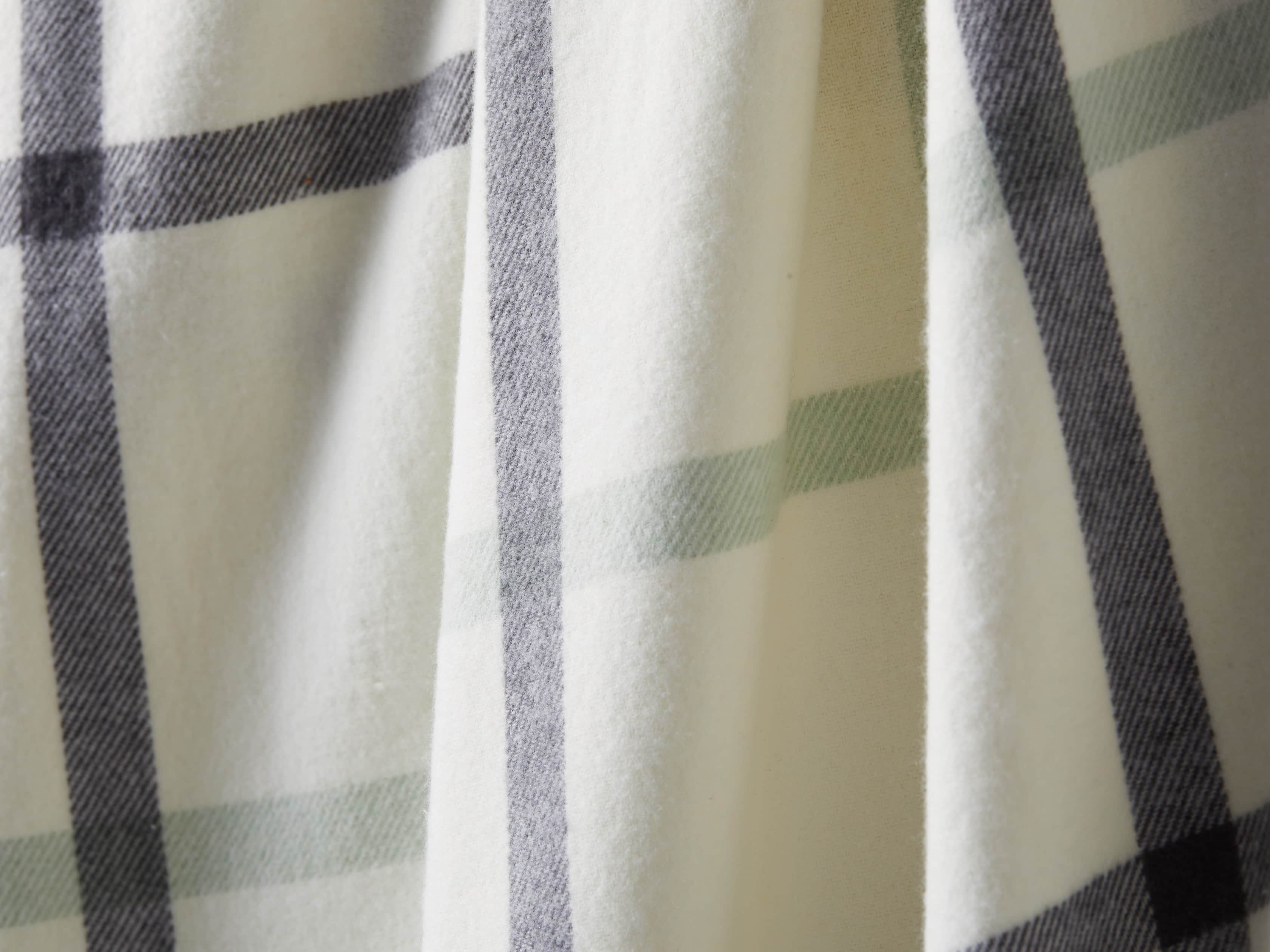 Tattersall Plaid Throw in Charcoal & Seaglass, slide 2 of 3