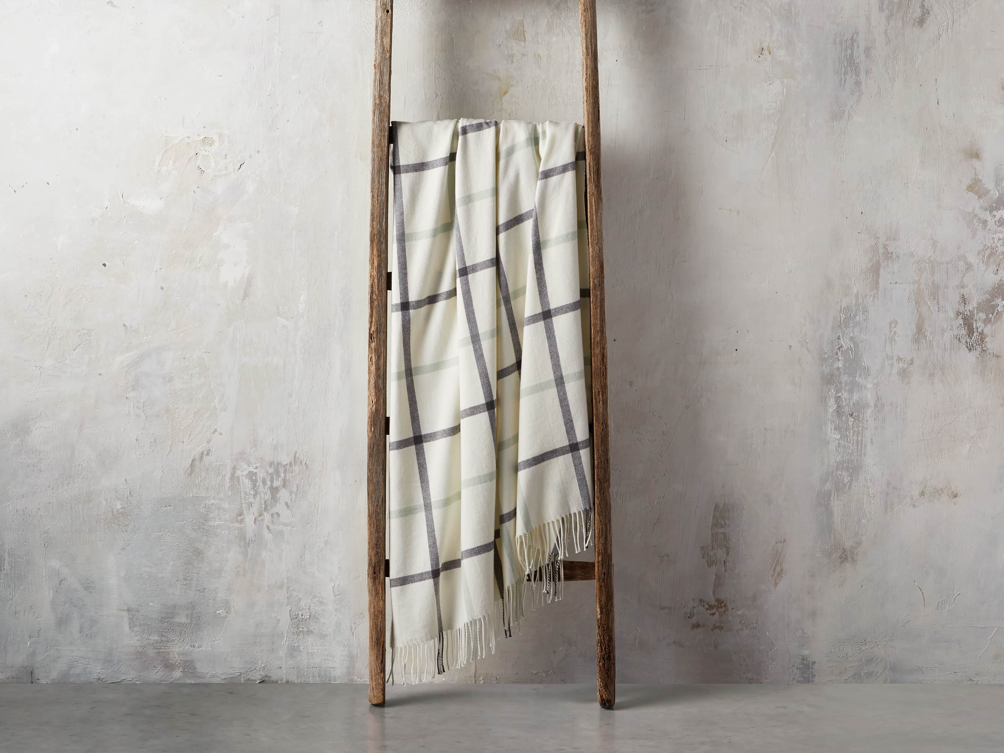 Tattersall Plaid Throw in Charcoal & Seaglass, slide 3 of 3