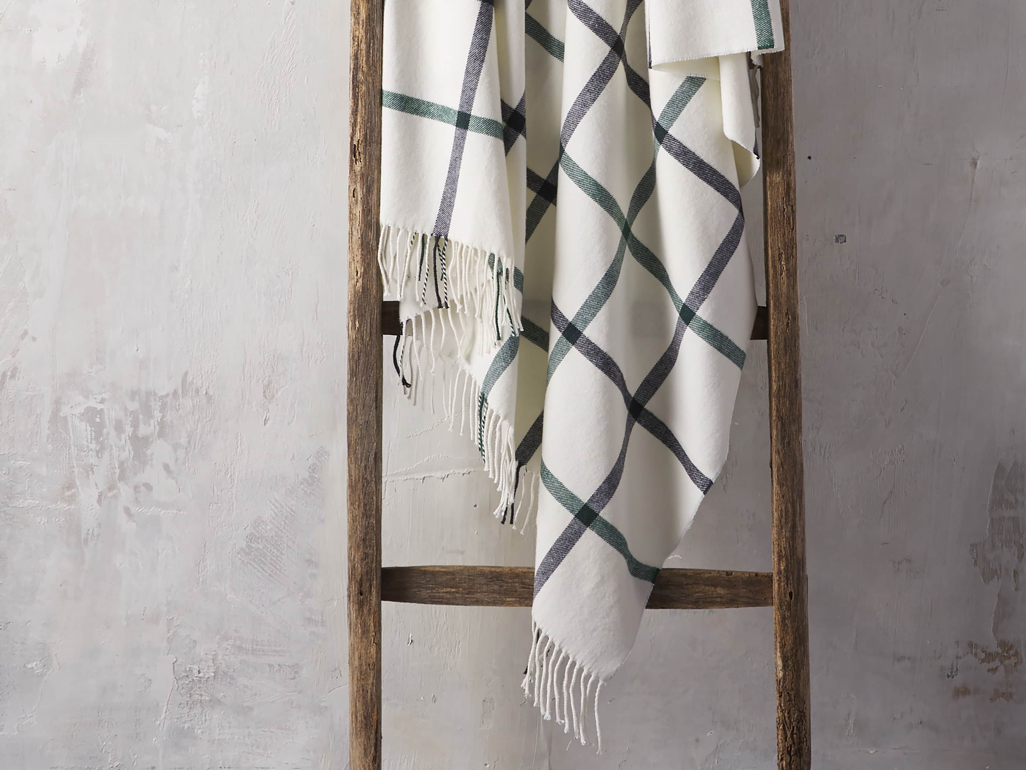 Tattersall Plaid Throw in Pine & Graphite, slide 1 of 3