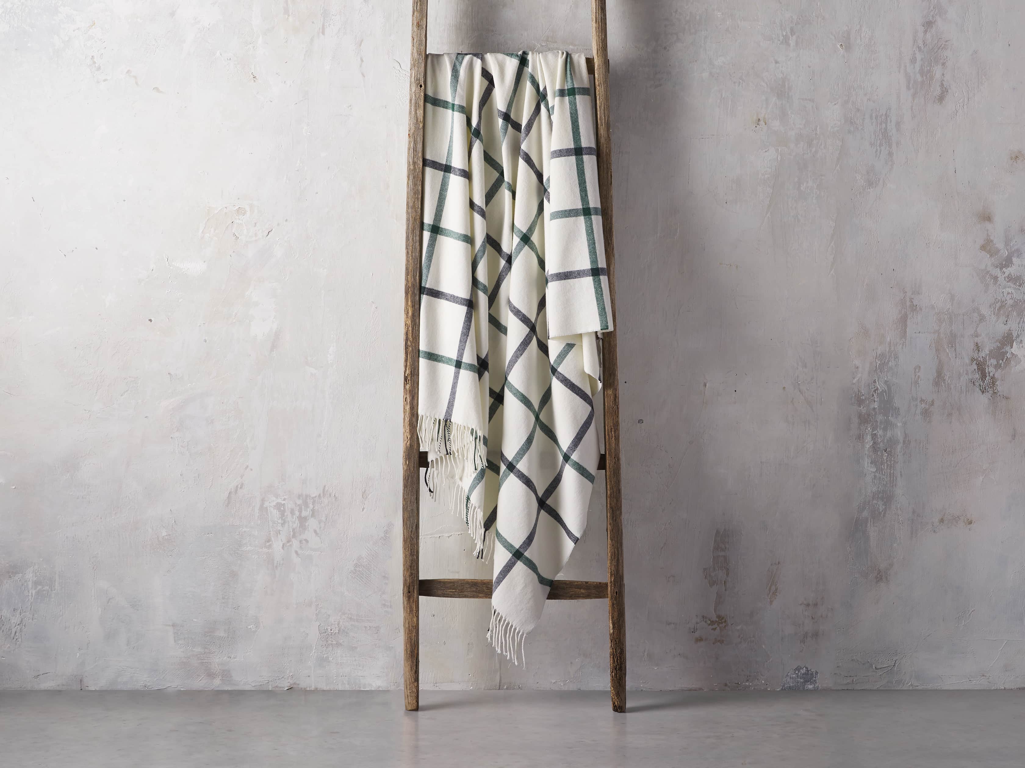 Tattersall Plaid Throw in Pine & Graphite, slide 2 of 3