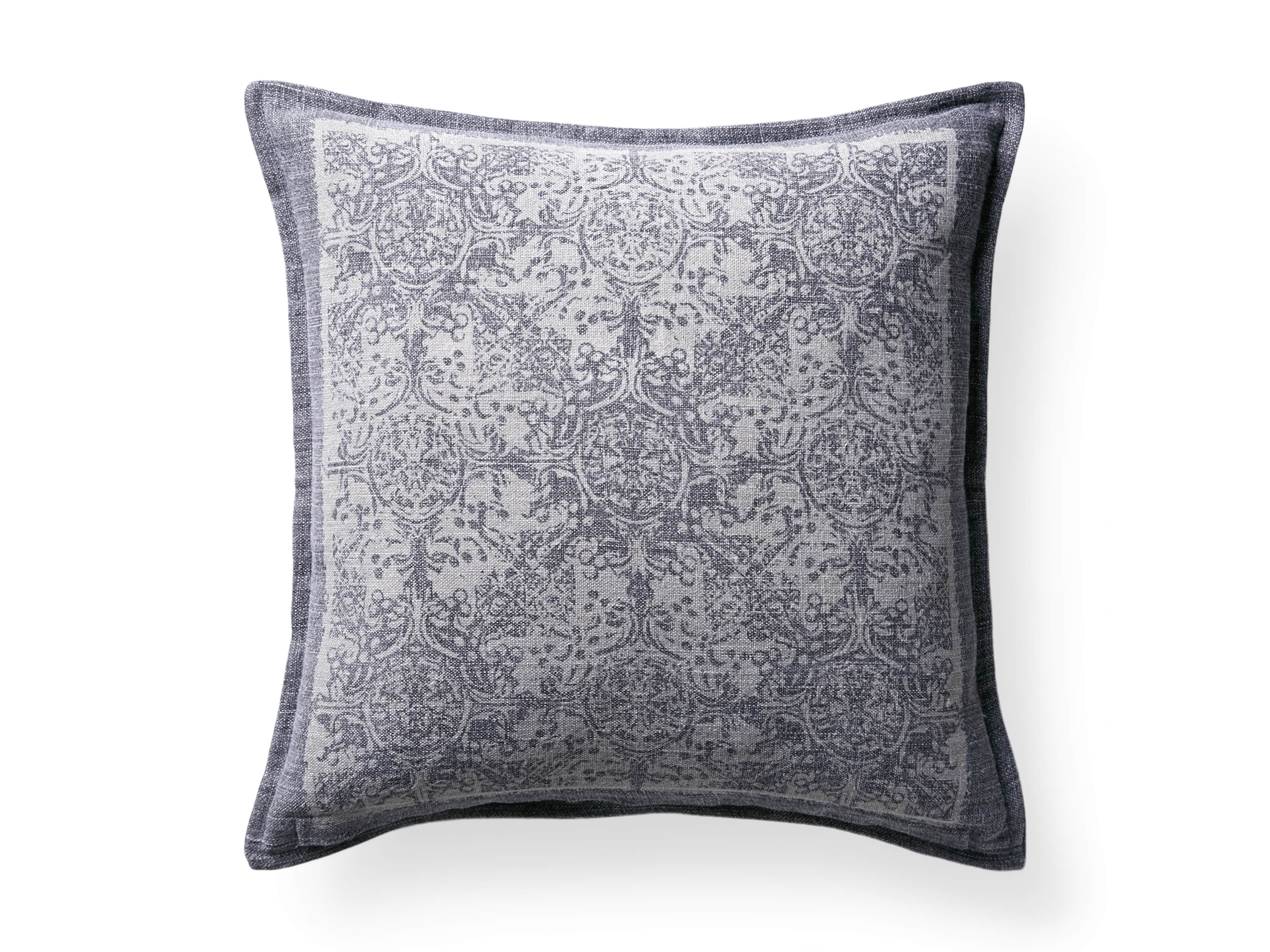 Velvet Print Pillow in Charcoal | Arhaus Furniture