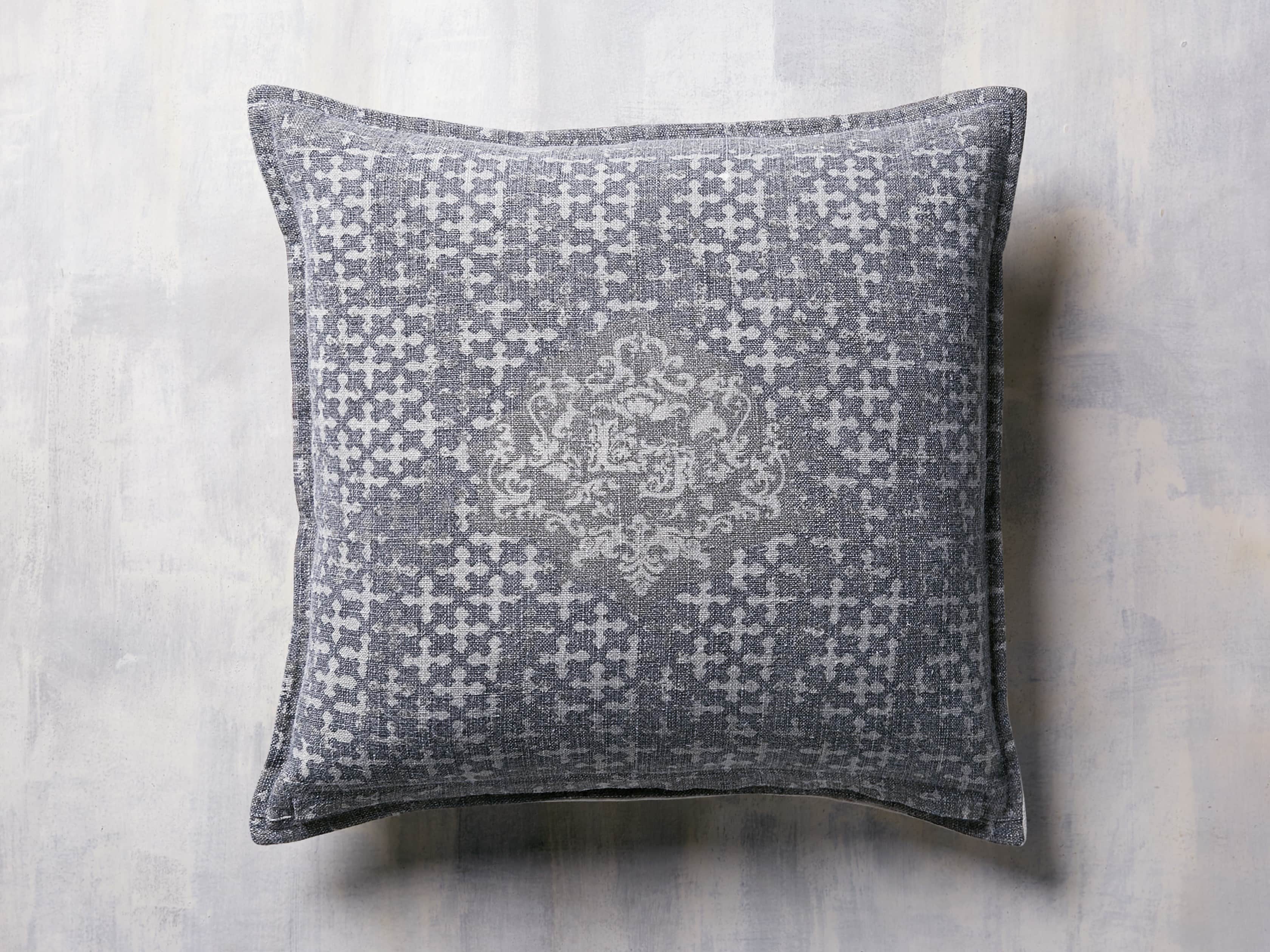 Velvet Print Pillow in Stone, slide 2 of 4