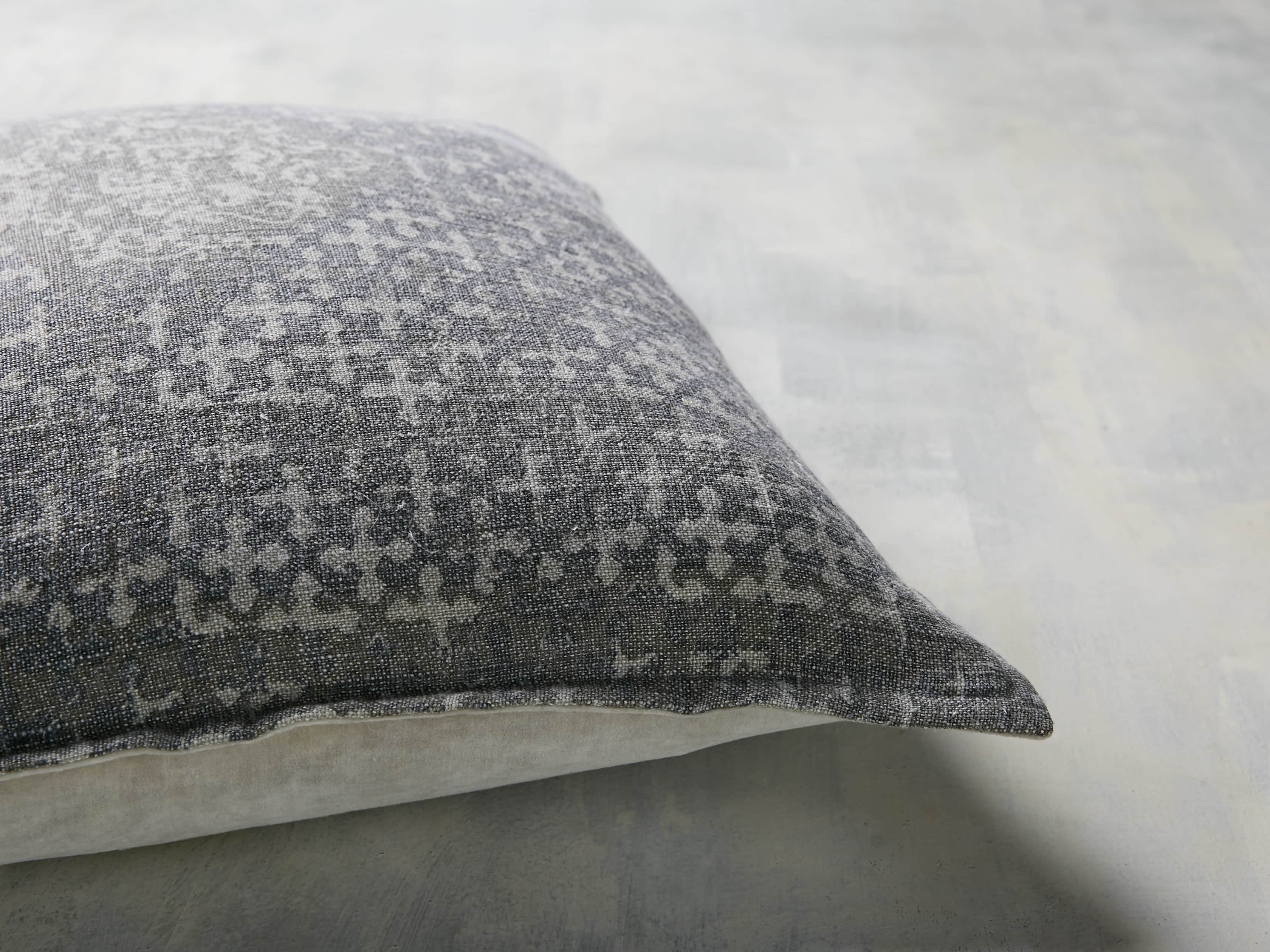 Velvet Print Pillow in Stone, slide 4 of 4