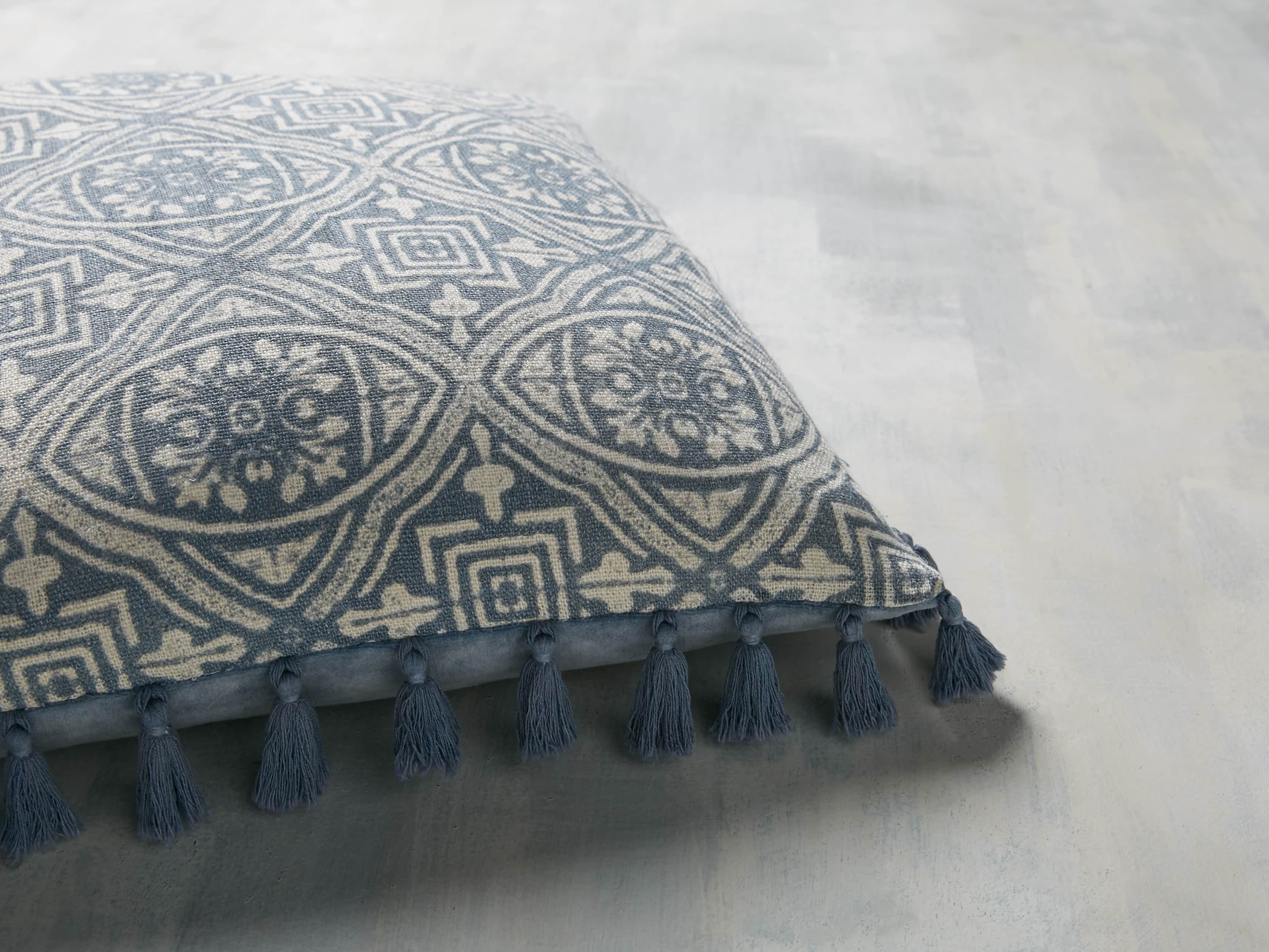 Velvet Print Tassel in Denim Cover only