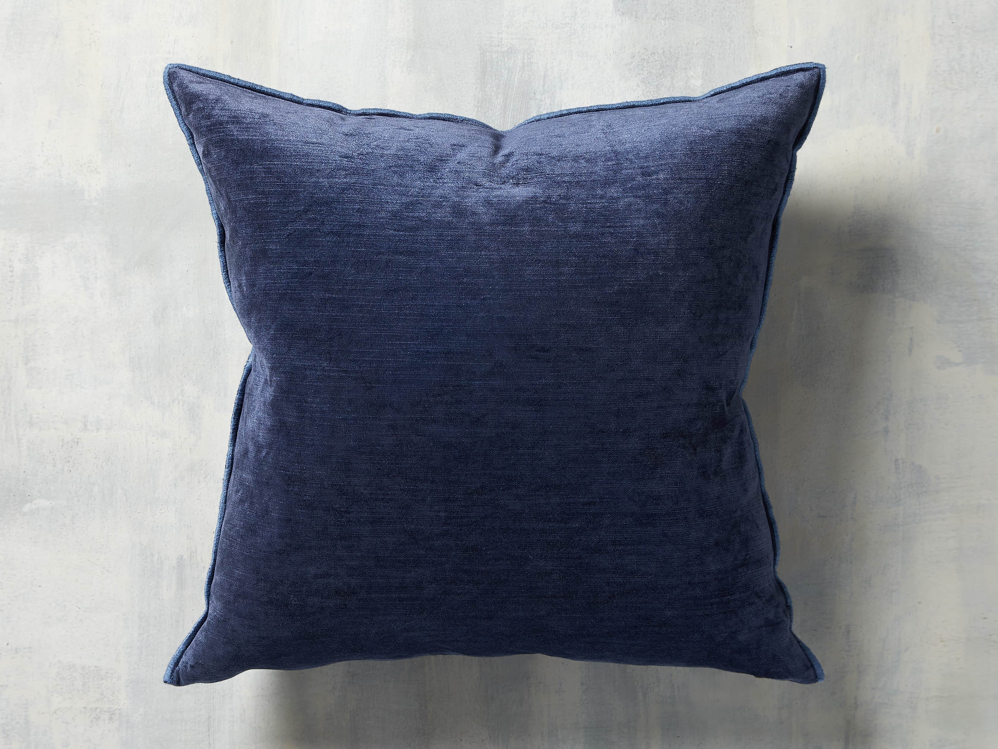 Velvet Hemstitch Blue Square Pillow, slide 3 of 3