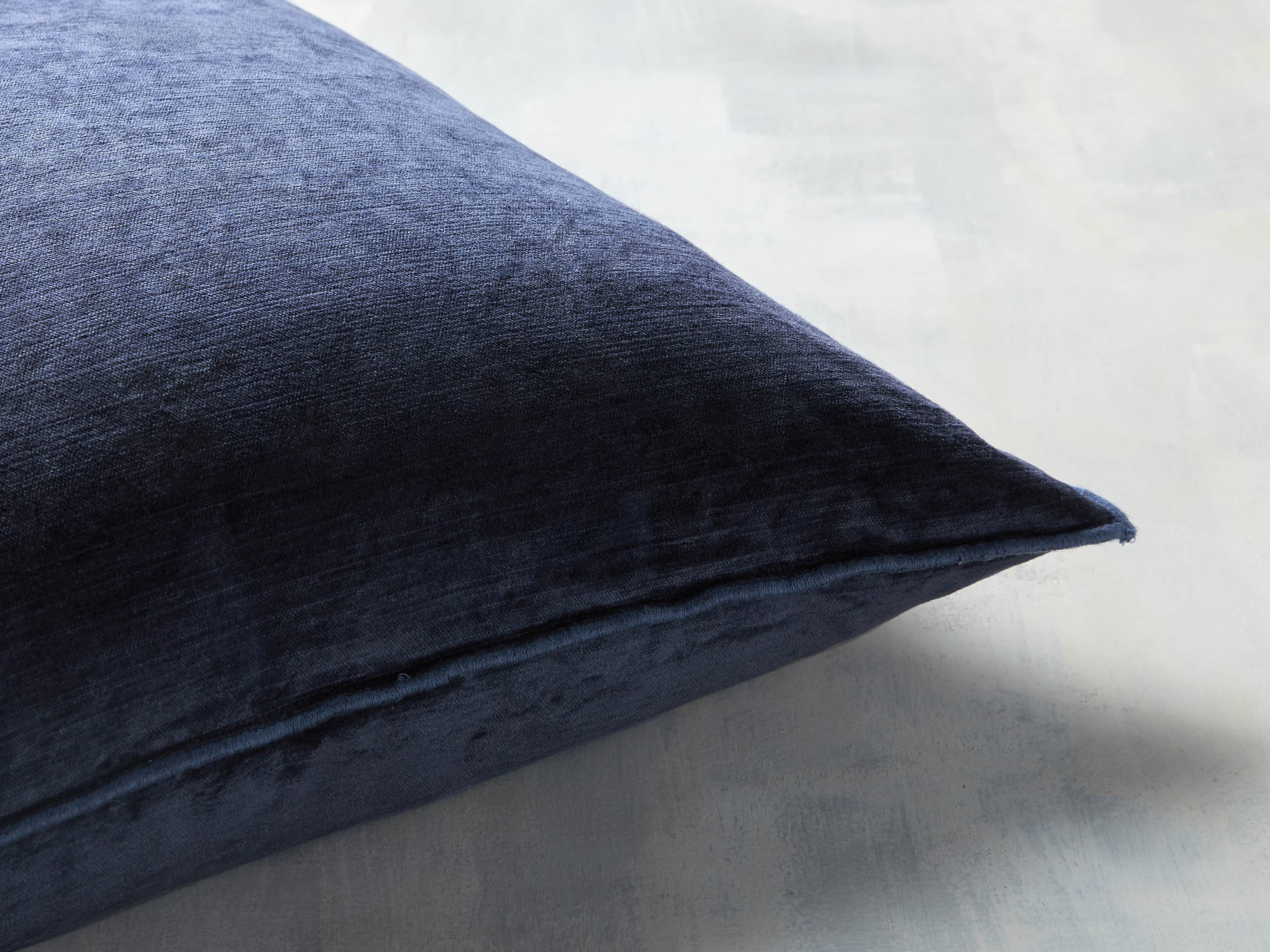 Velvet Hemstitch Blue Square Pillow, slide 2 of 3