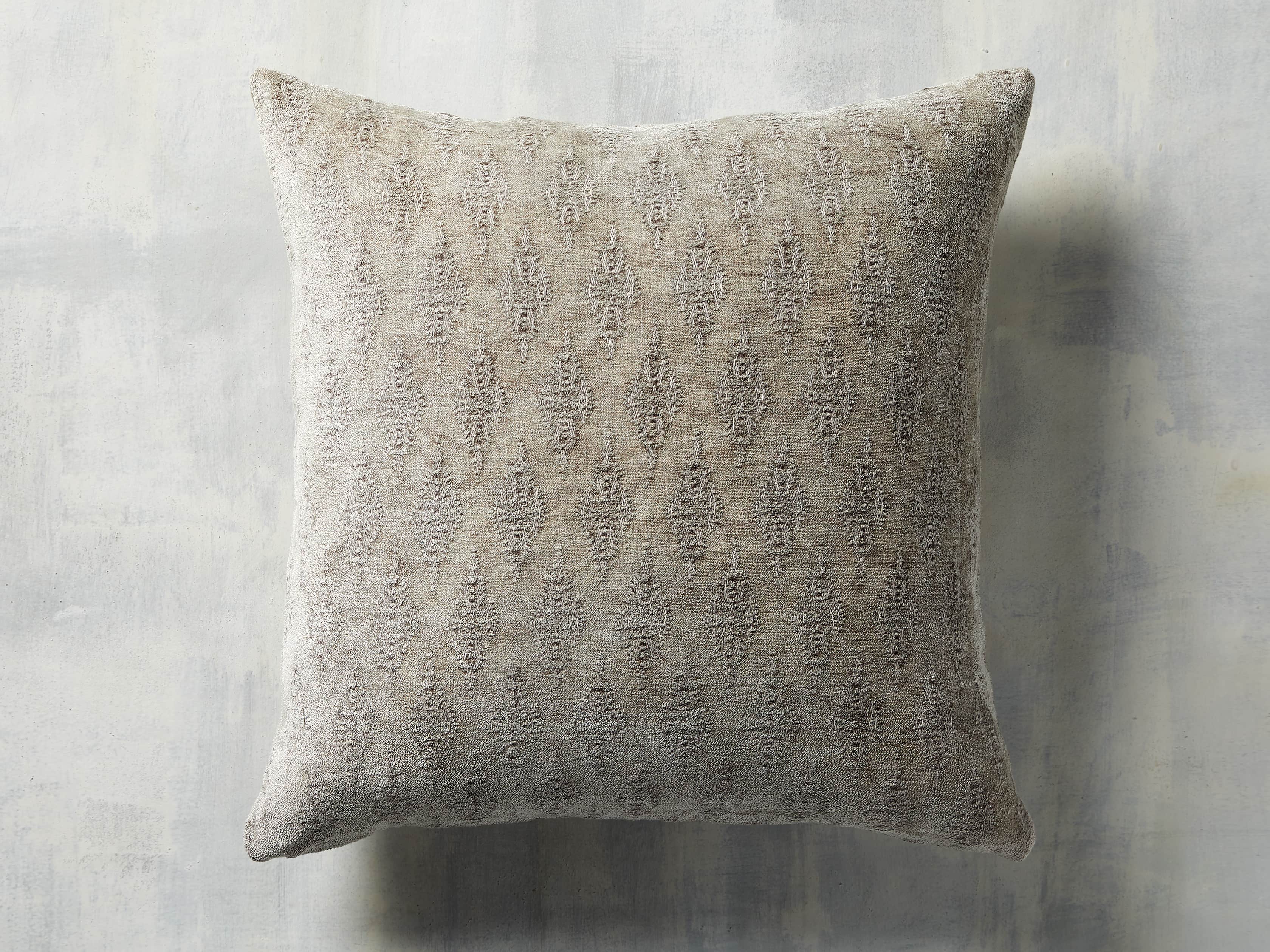 Velvet Jacquard Pillow in Tan, slide 3 of 3