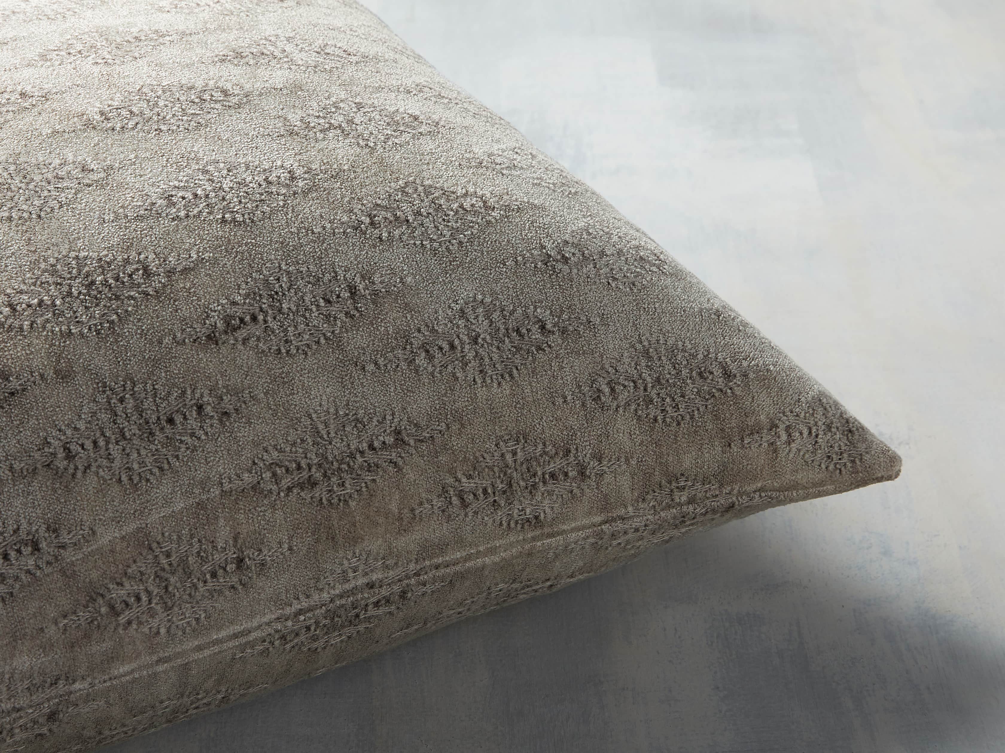 Velvet Jacquard Pillow in Tan, slide 2 of 3