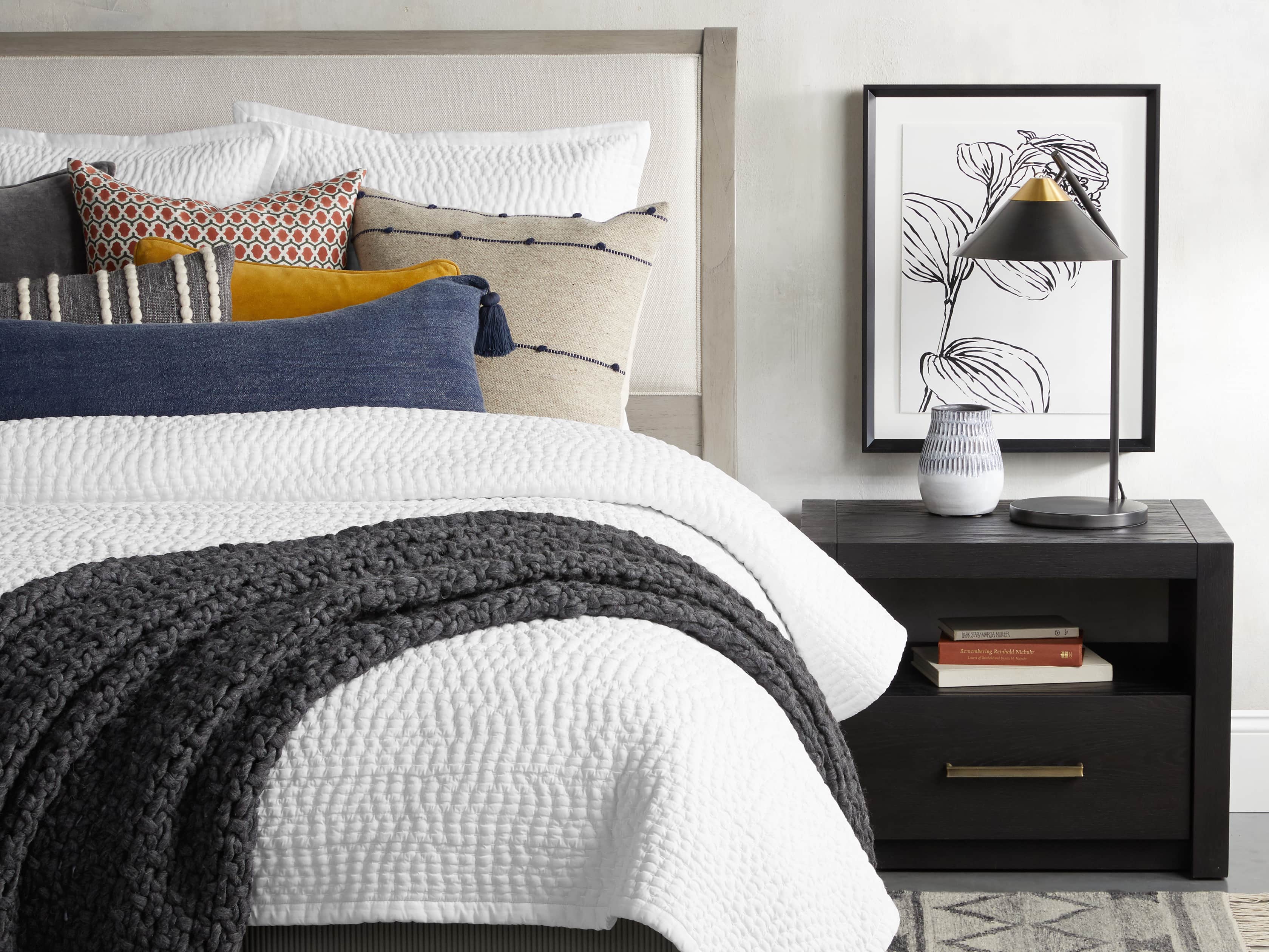 Velvet Pickstitch Quilted Euro Sham in White, slide 5 of 7