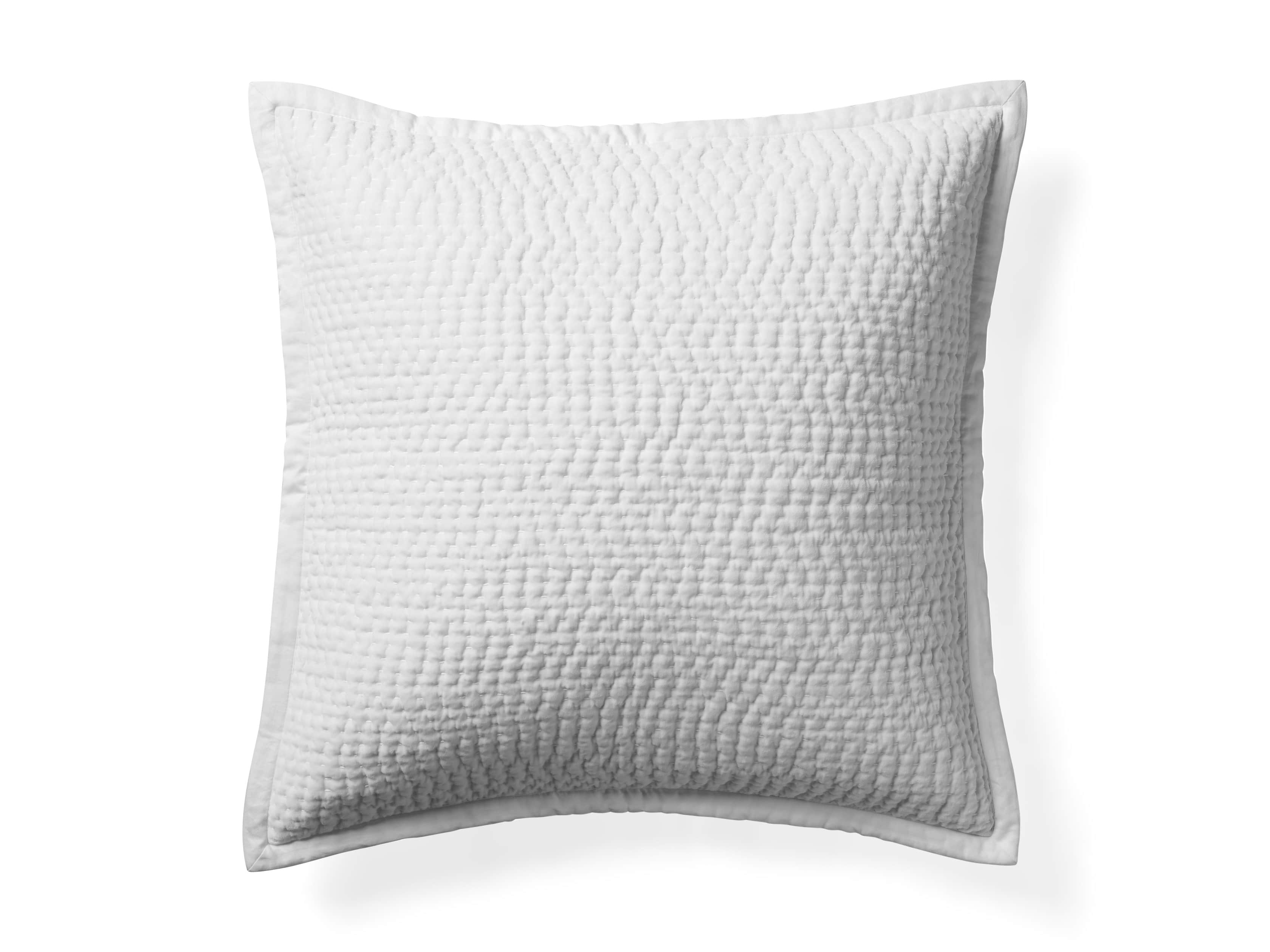 Velvet Pickstitch Quilted Euro Sham in White, slide 6 of 7