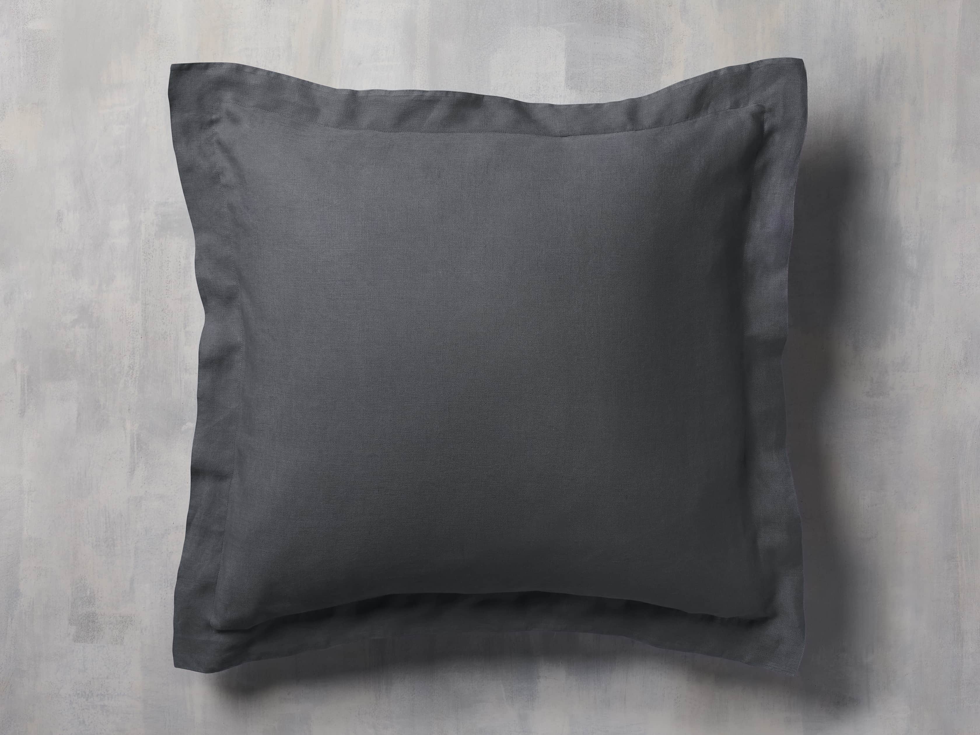 Washed Italian Linen Euro Sham in Charcoal, slide 1 of 7