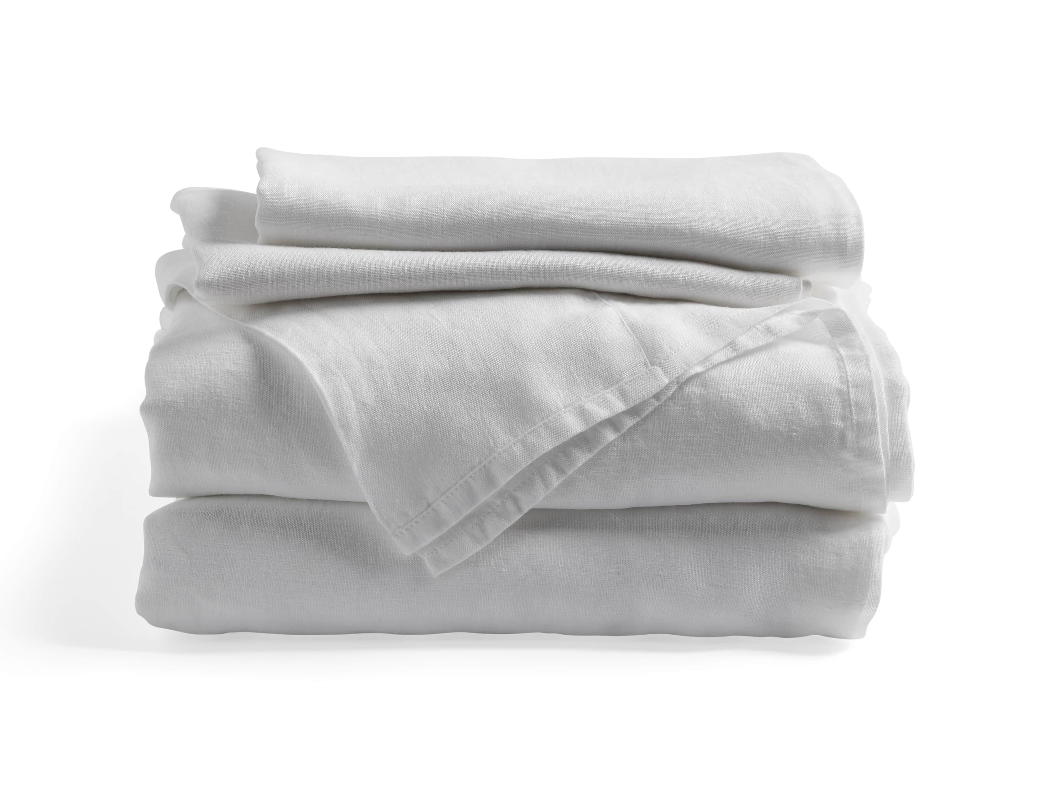 Linen Full Sheet Set in White