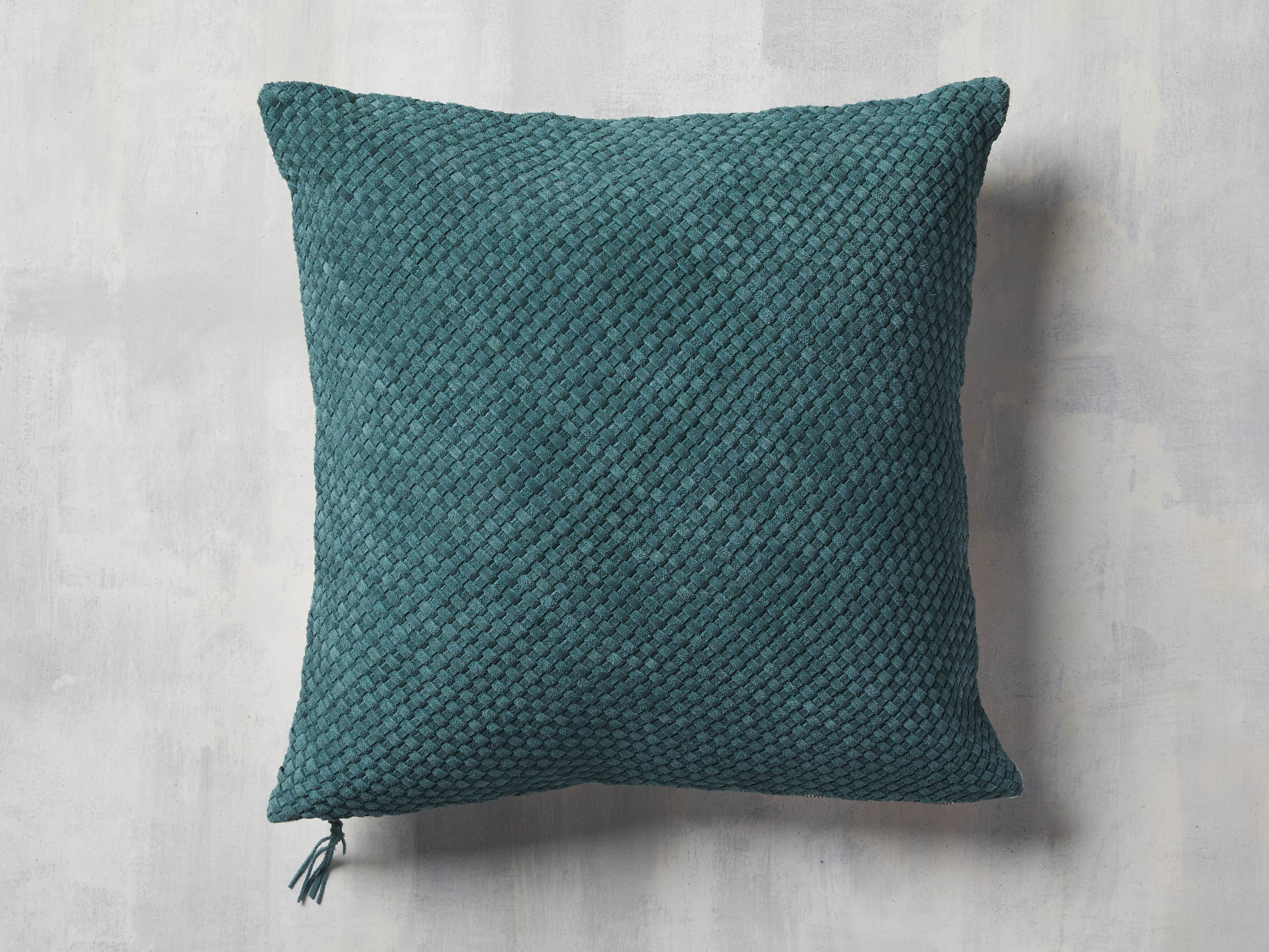 Woven Suede Pillow Cover in Mediterranean, slide 1 of 5