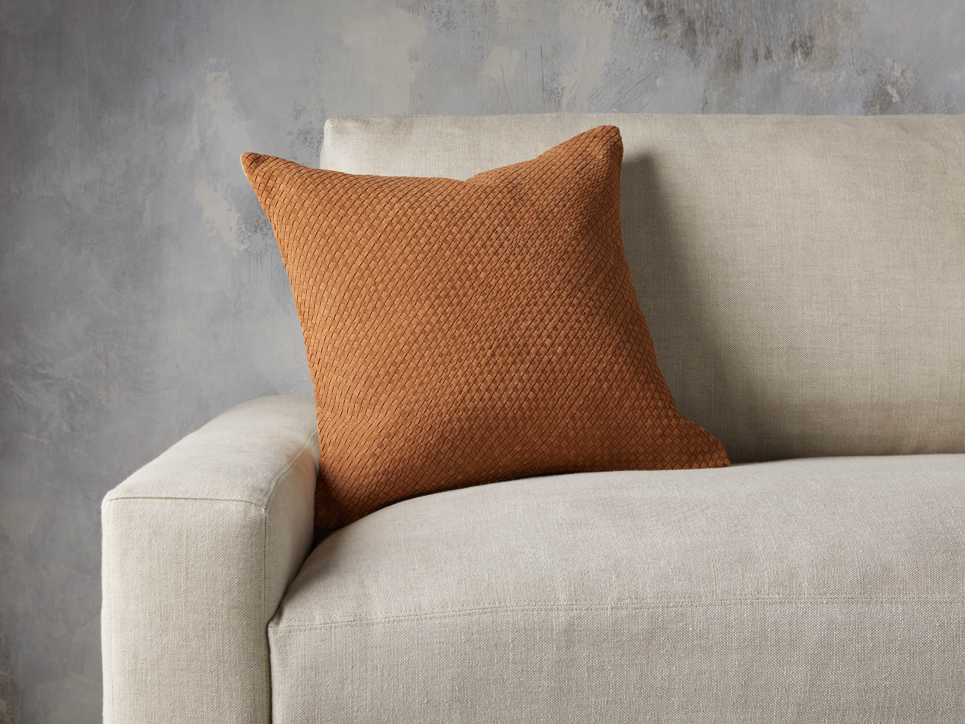 Grey suede outlet pillows