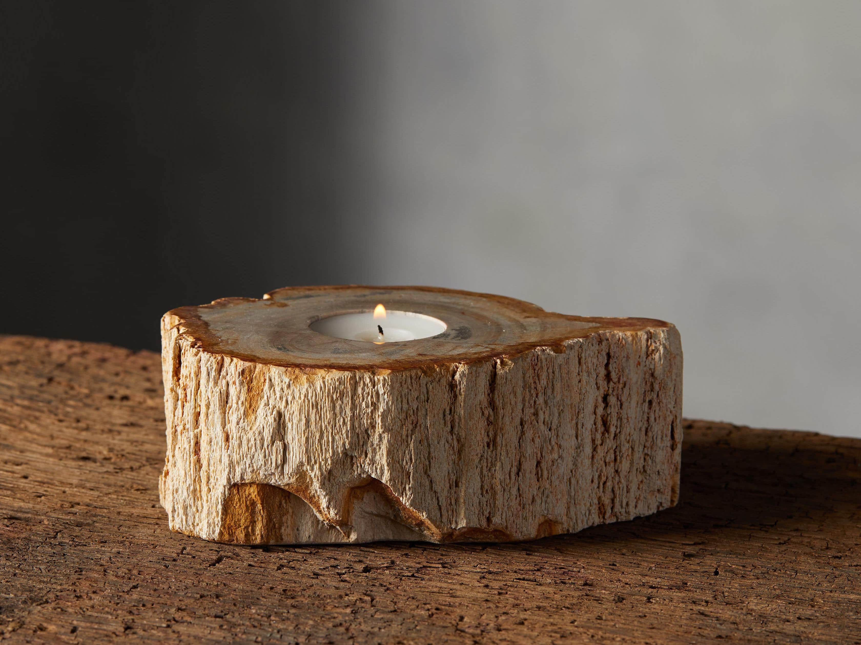 Petrified Wood 3" Tealight Holder, slide 1 of 8
