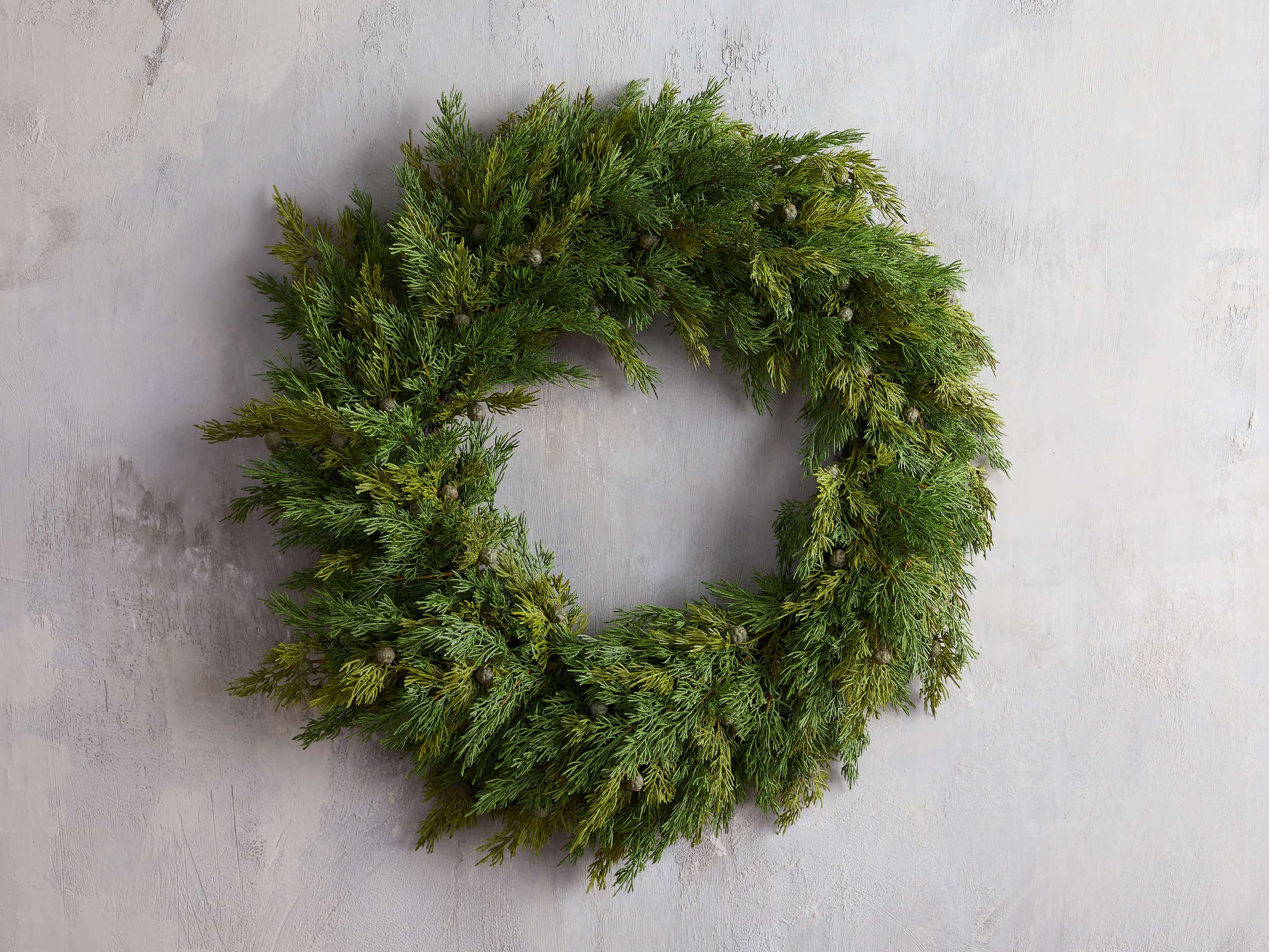 Faux Cedar Wreath, slide 1 of 6
