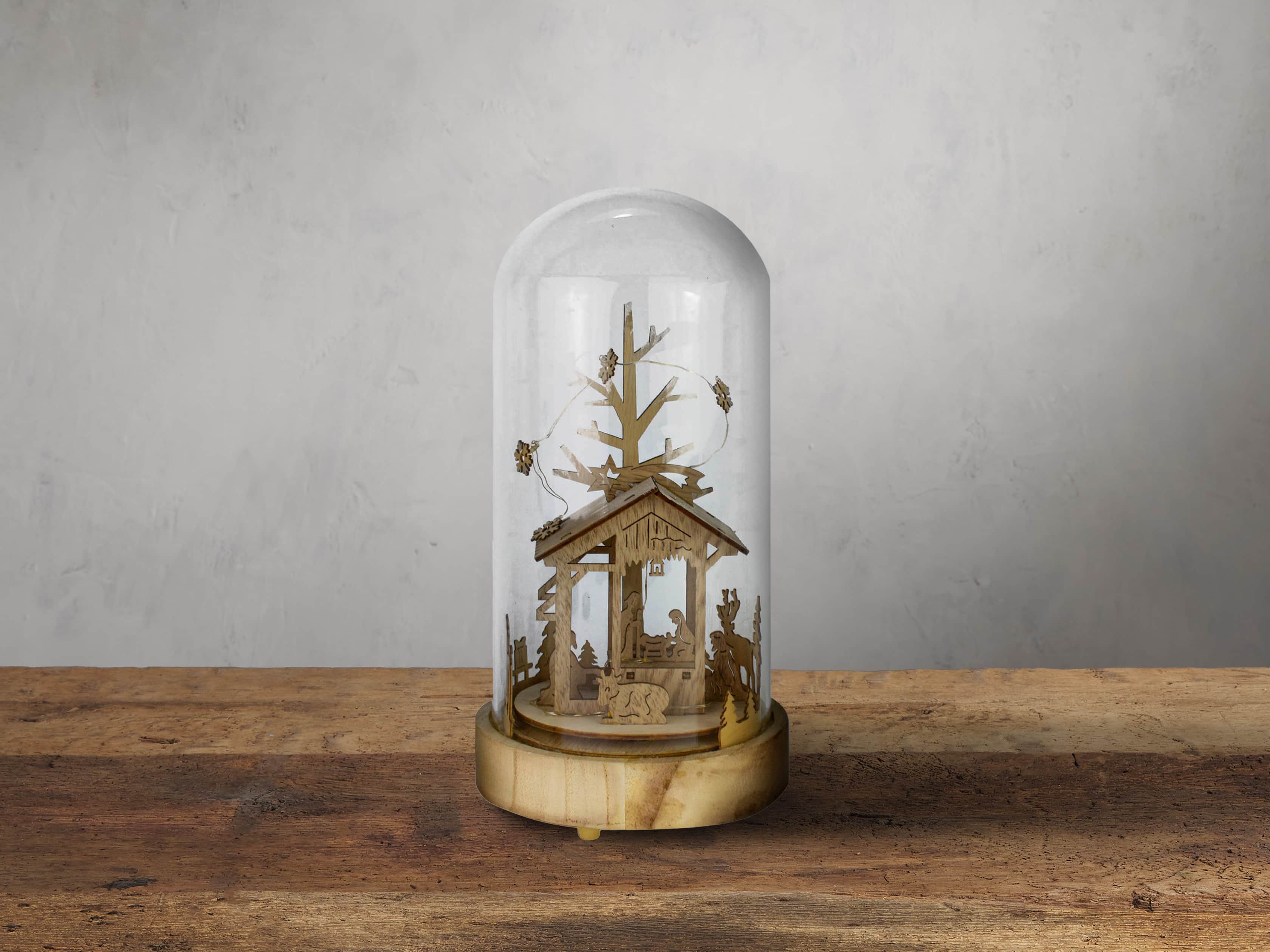Led Nativity Cloche, slide 1 of 3