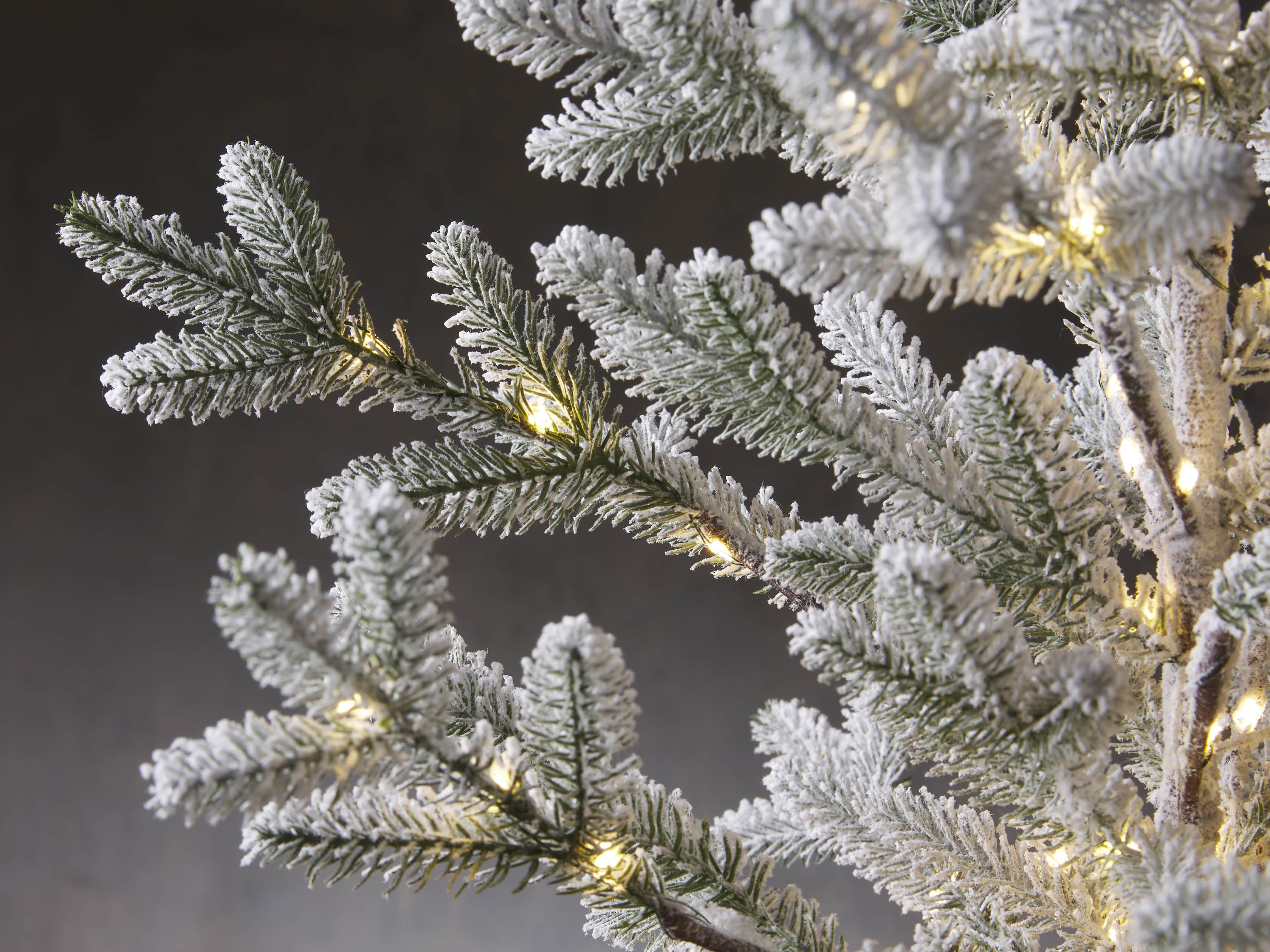 2' Pre-Lit Flocked Burlap Pine Tree, slide 3 of 4