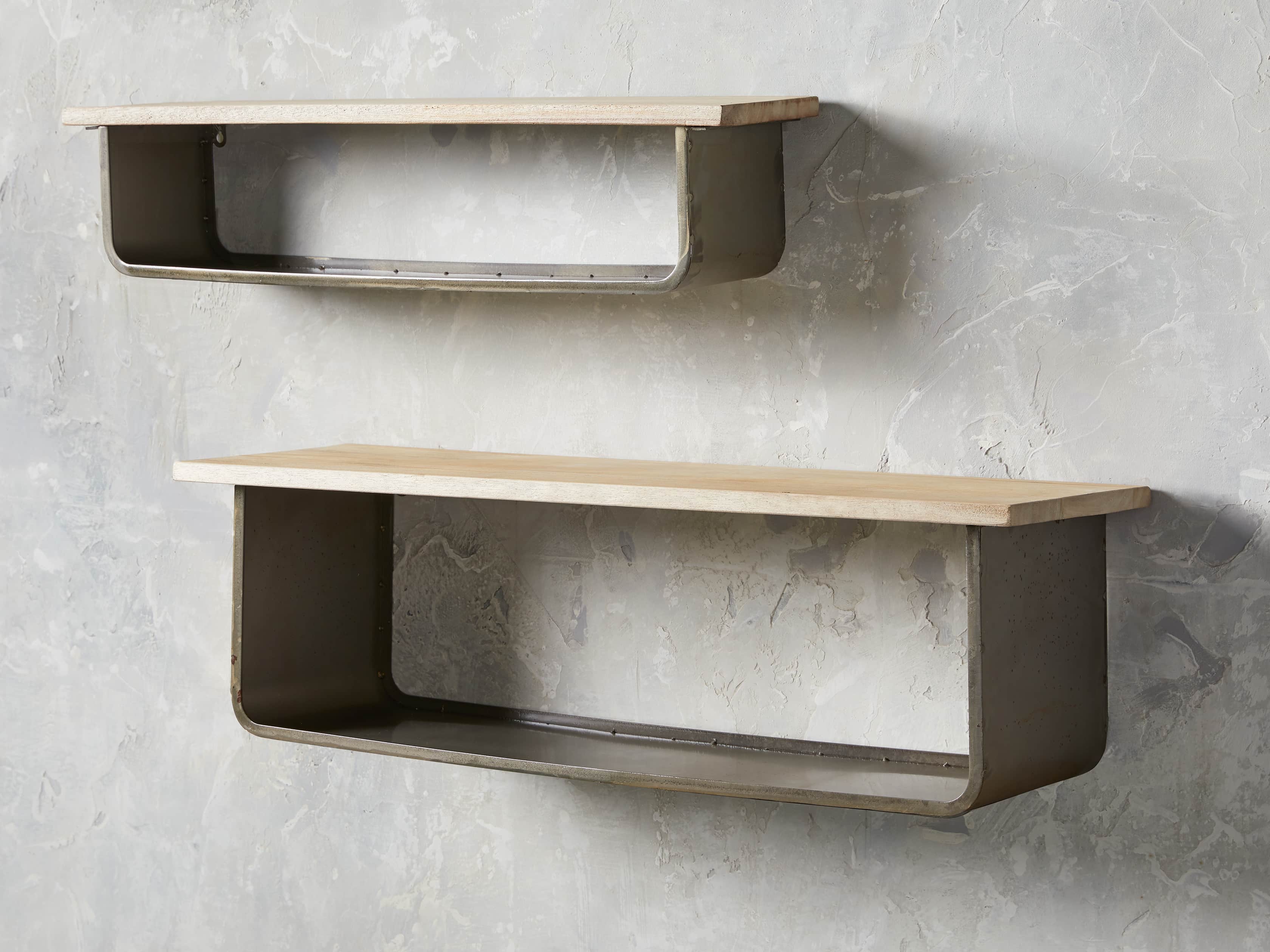 Metal and Wood Shelves (set of 2), slide 1 of 3