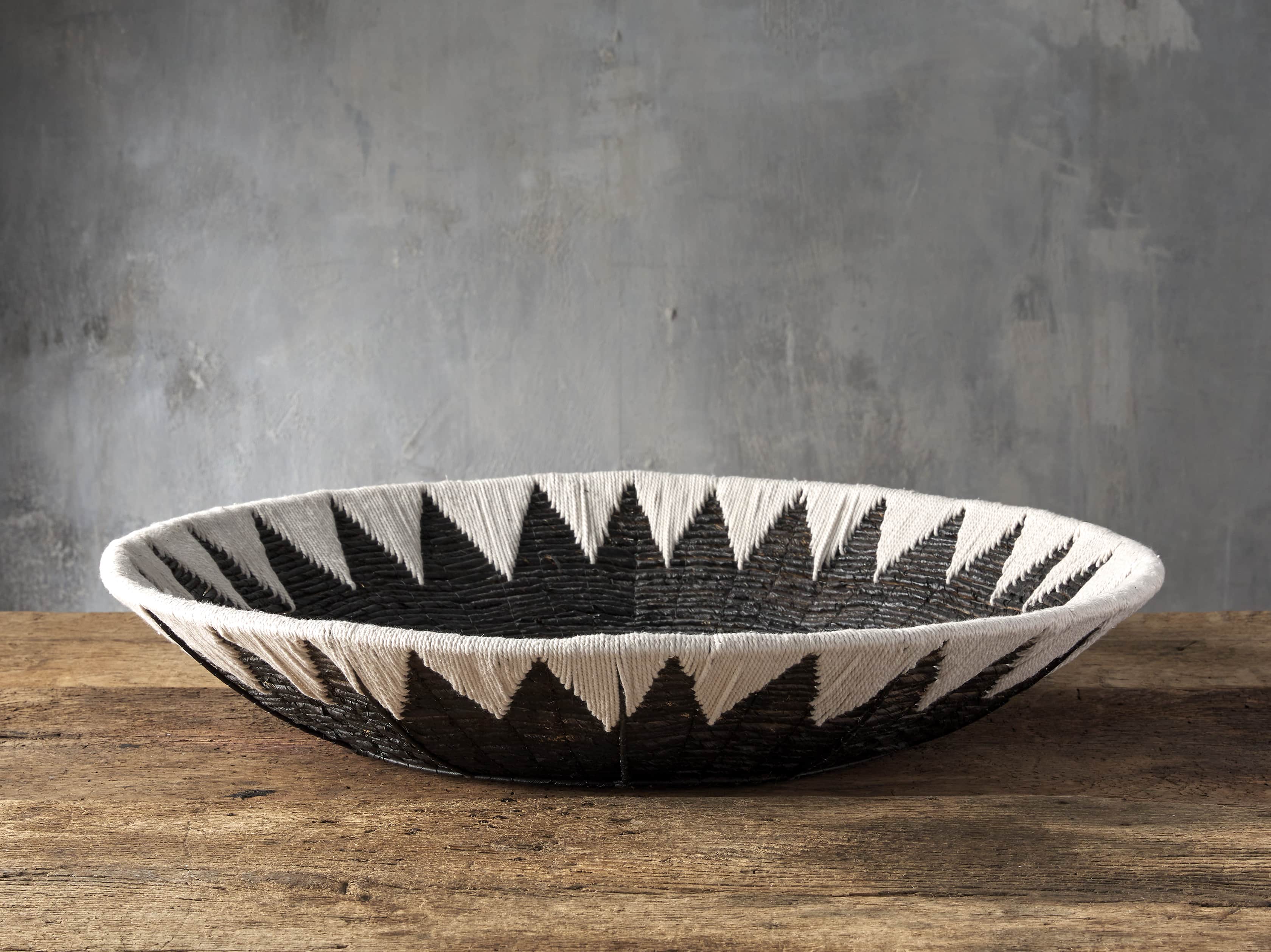 Large Banana Bark Bowl in Black & White, slide 1 of 6