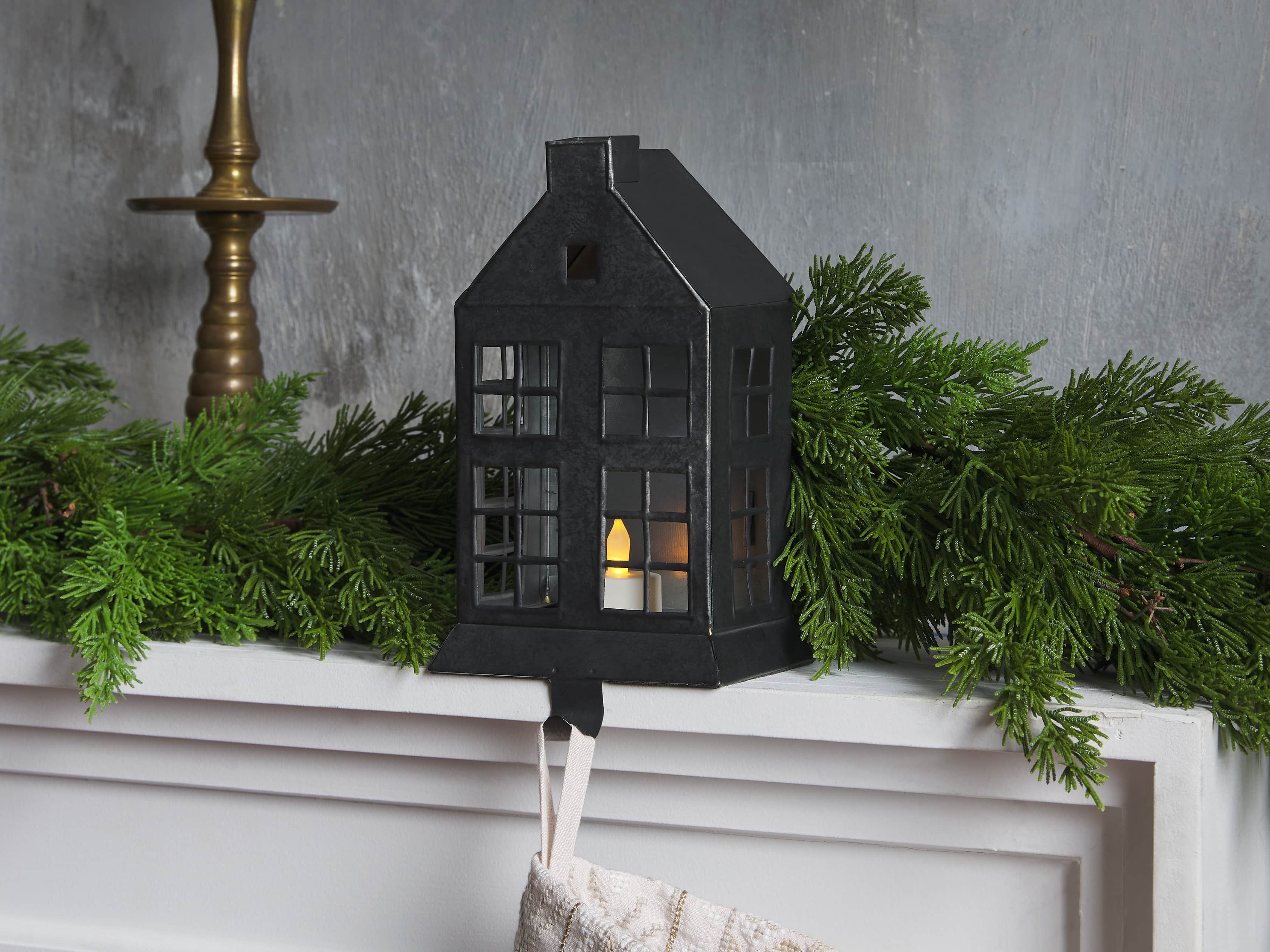 Galvanized Dutch House Stocking Holder, slide 1 of 3