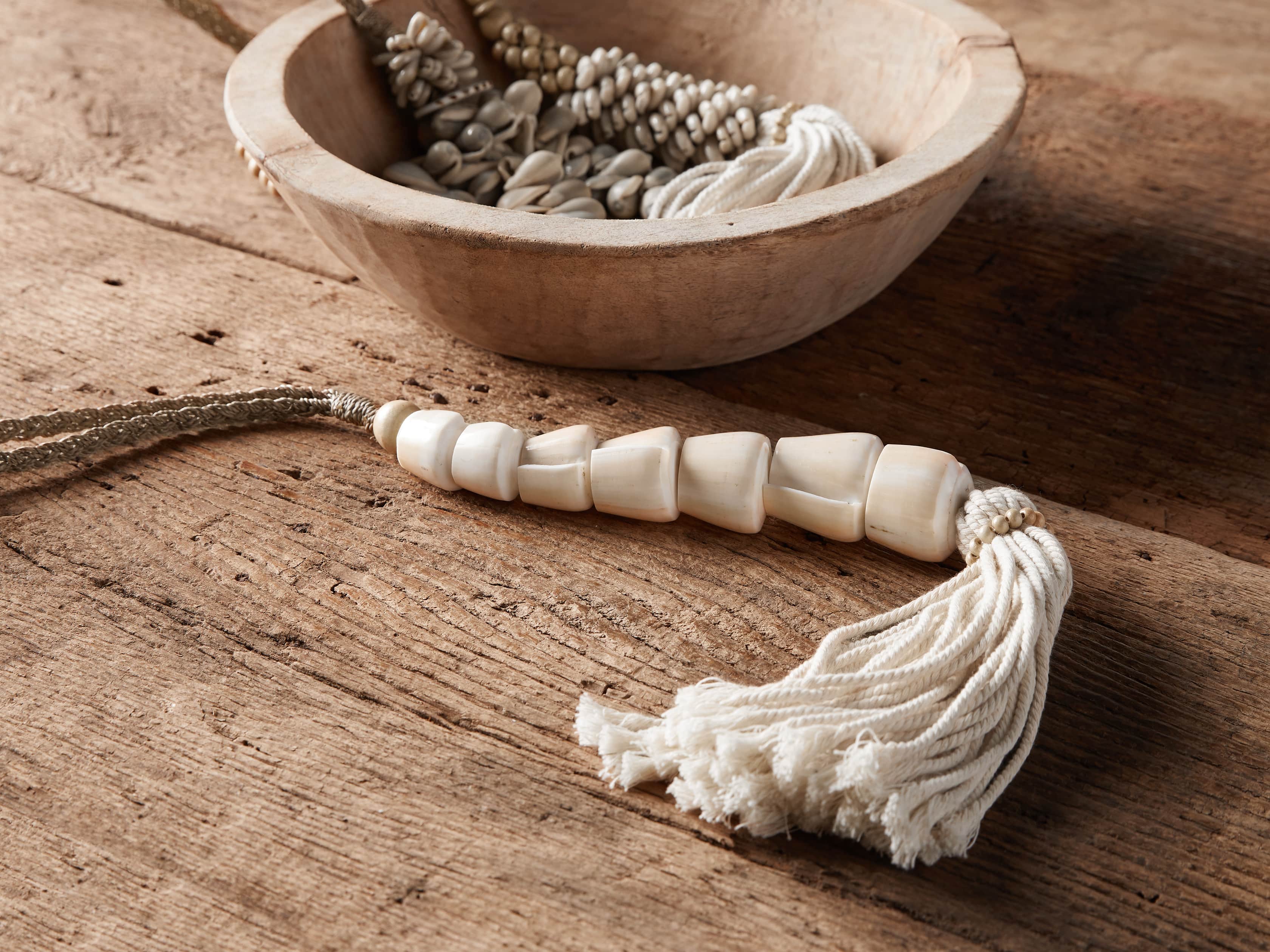 White Shell Tassel, slide 1 of 3