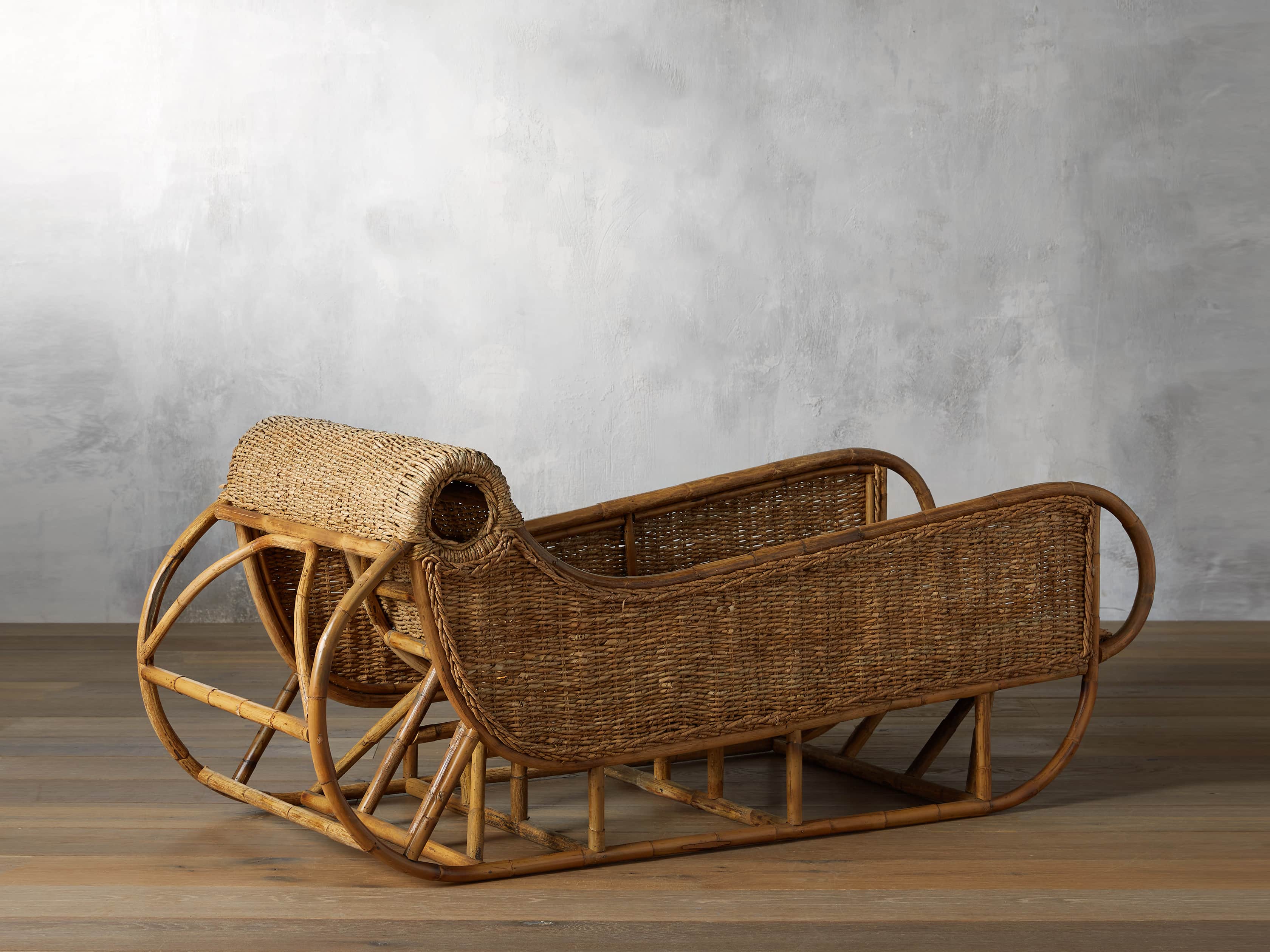 Woven Rattan Sleigh, slide 1 of 4