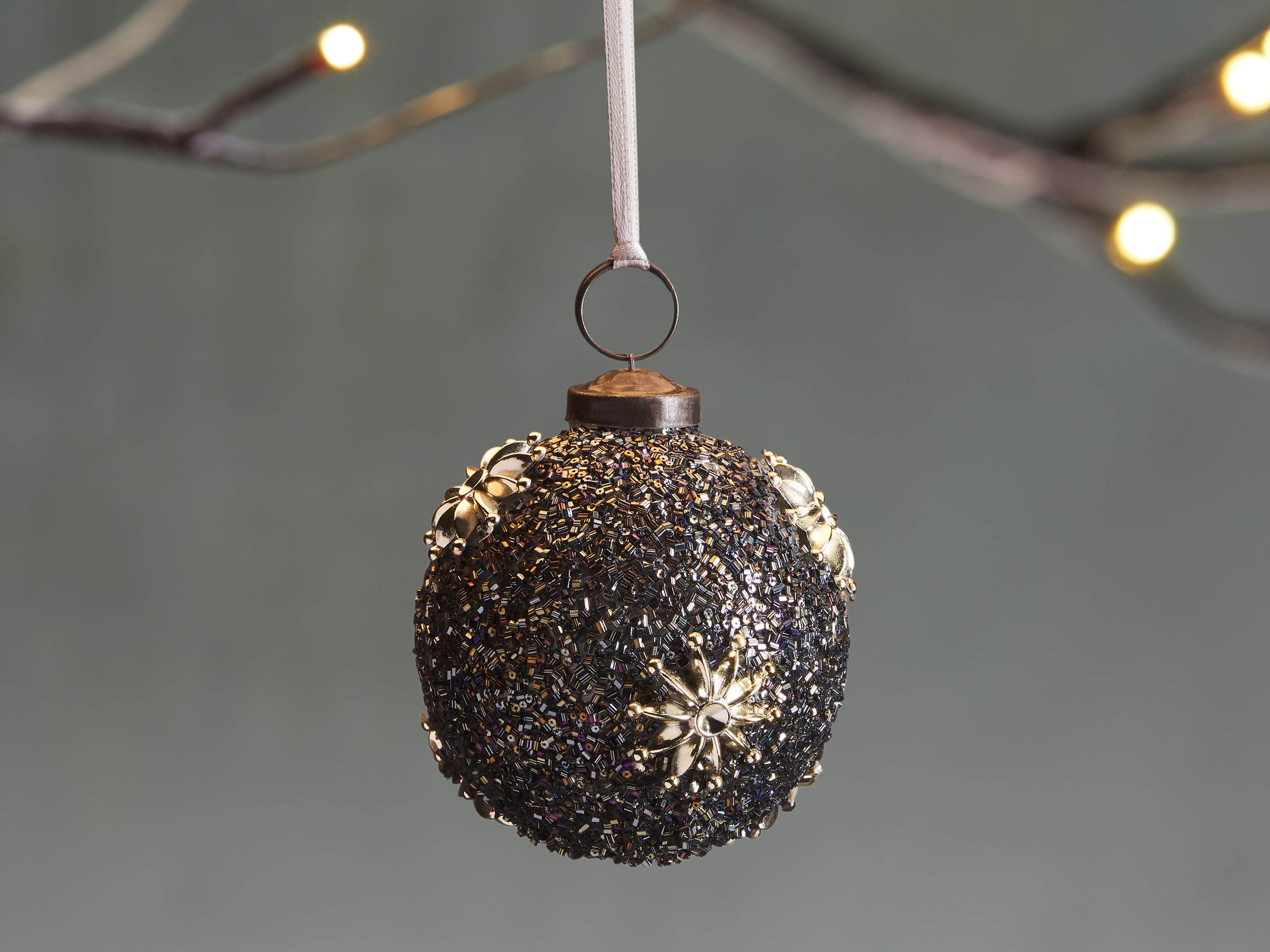 Metallic Beaded Star Ornament (Set of 6), slide 1 of 1