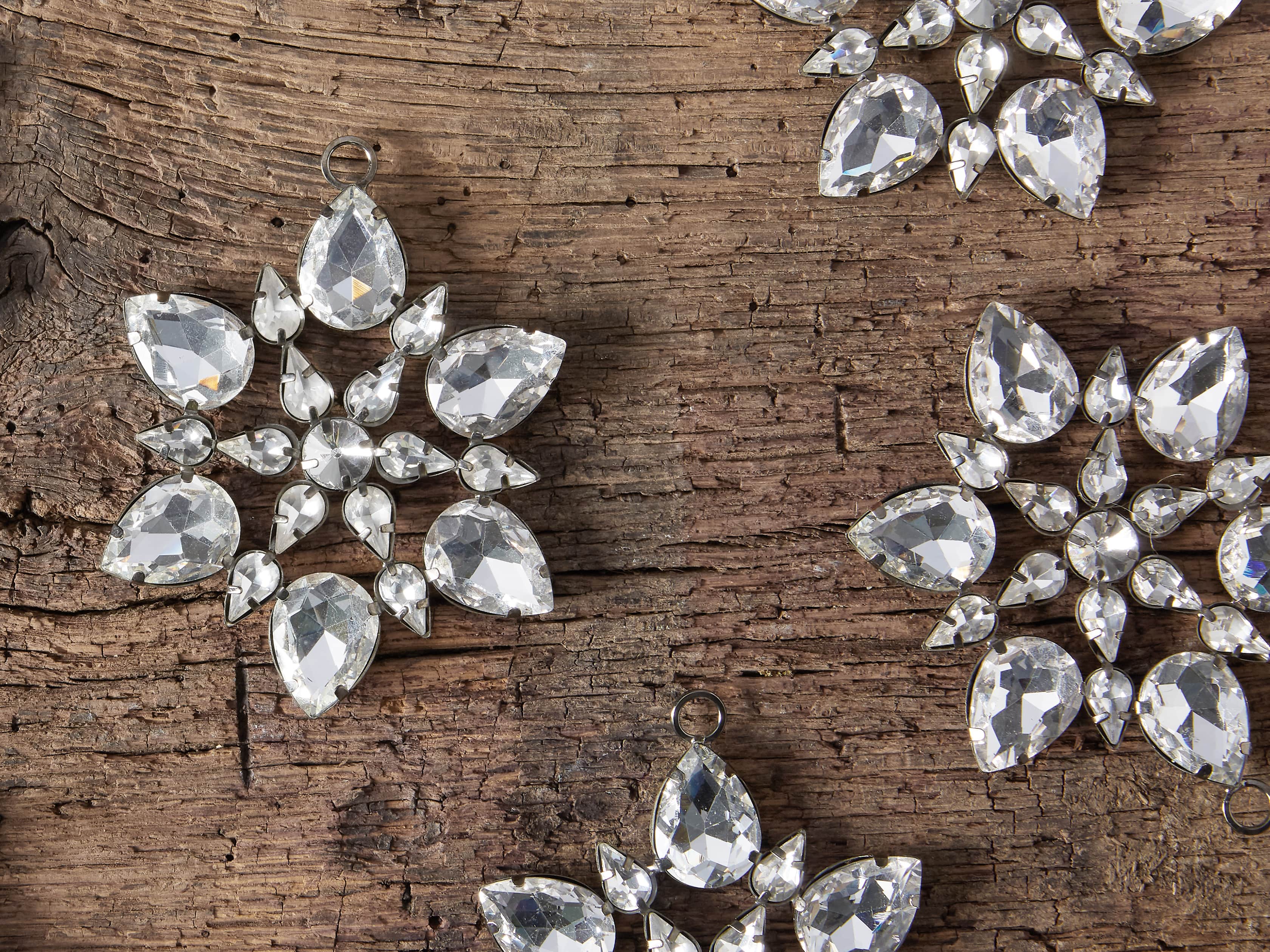 Small Rhinestone Snowflake Ornament (Set of 4), slide 2 of 4