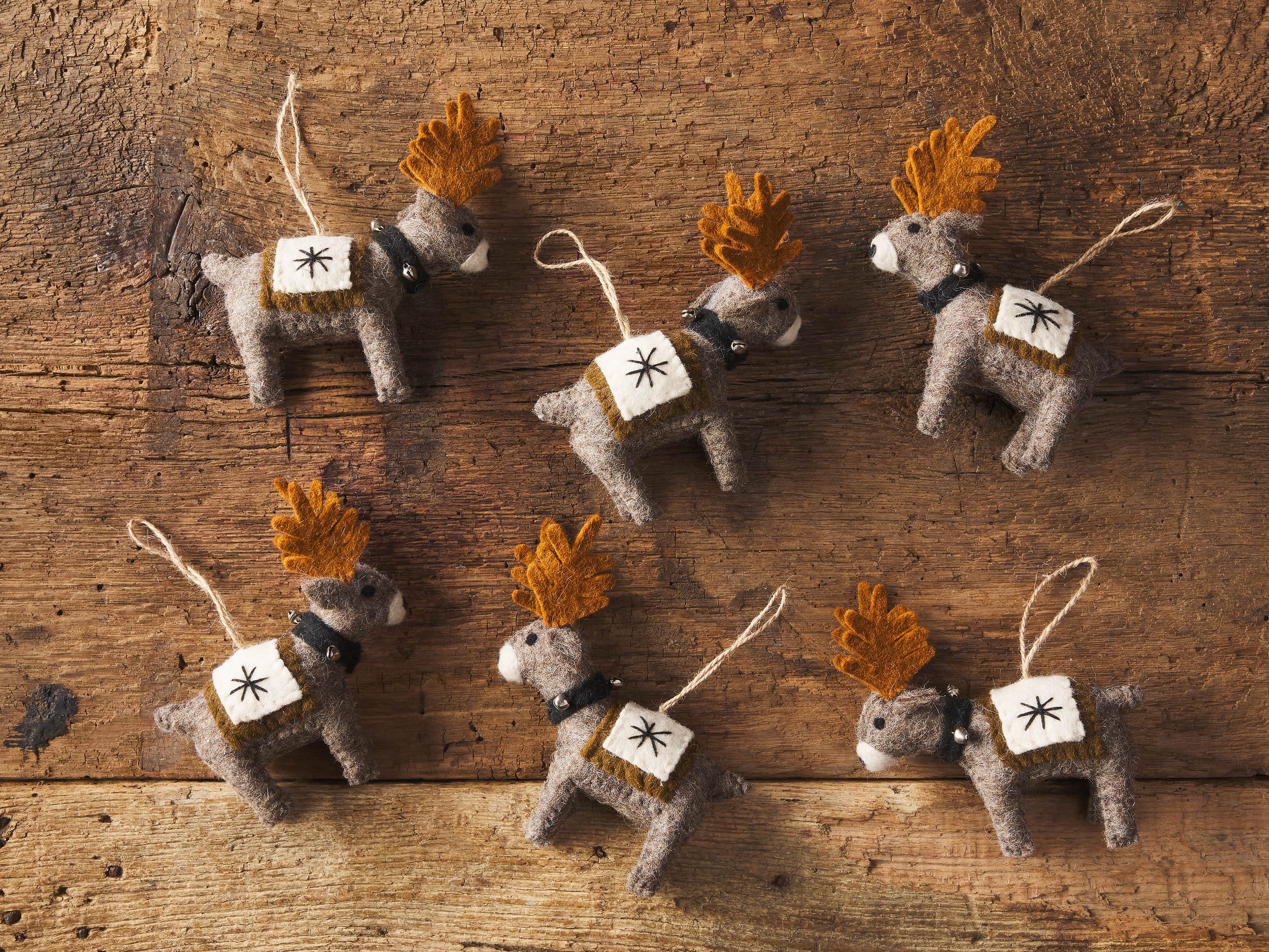 Wool Reindeer Ornament (Set of 6), slide 2 of 2